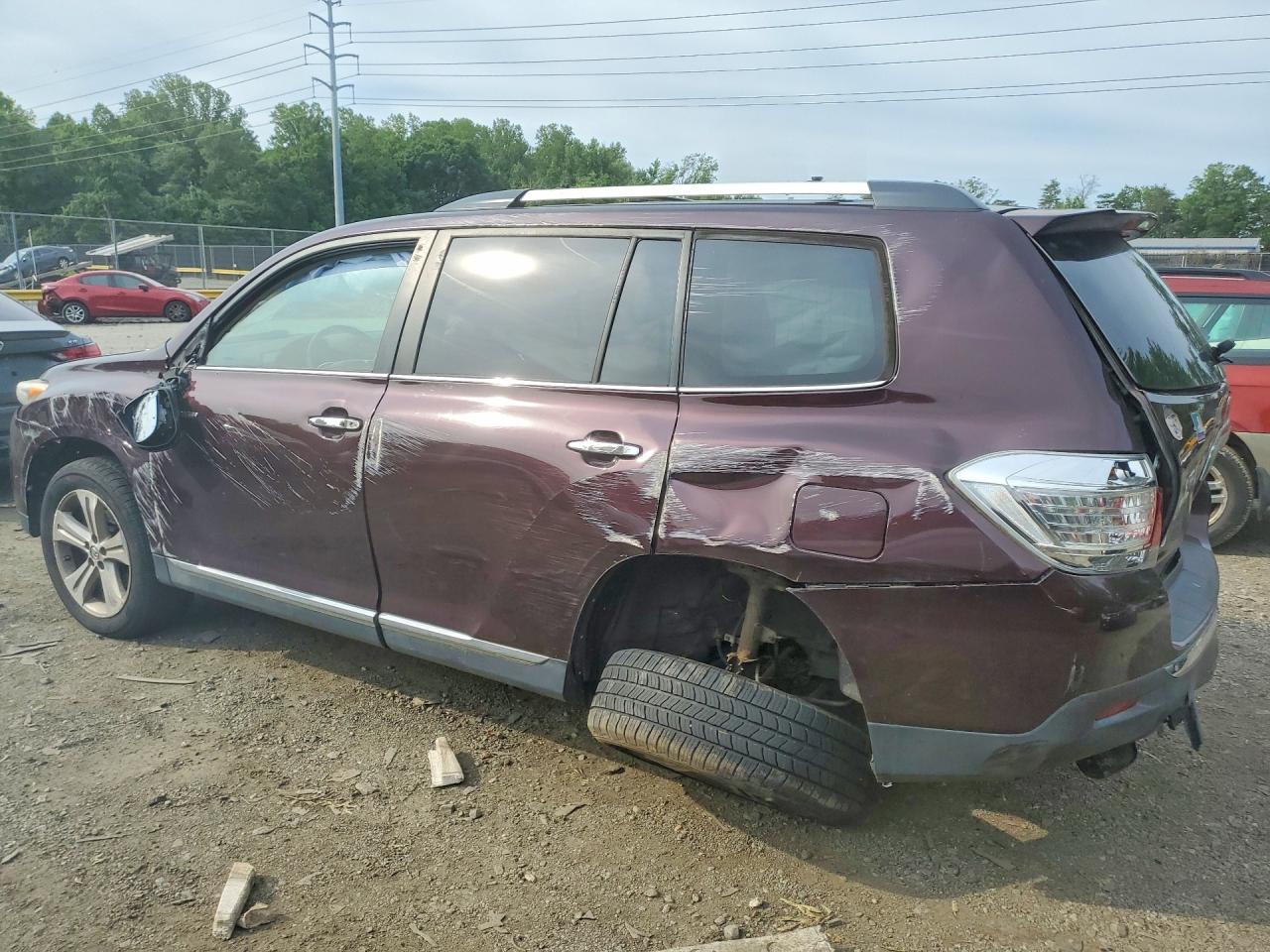 2012 Toyota Highlander Limited Burgundy vin: 5TDDK3EH2CS116846
