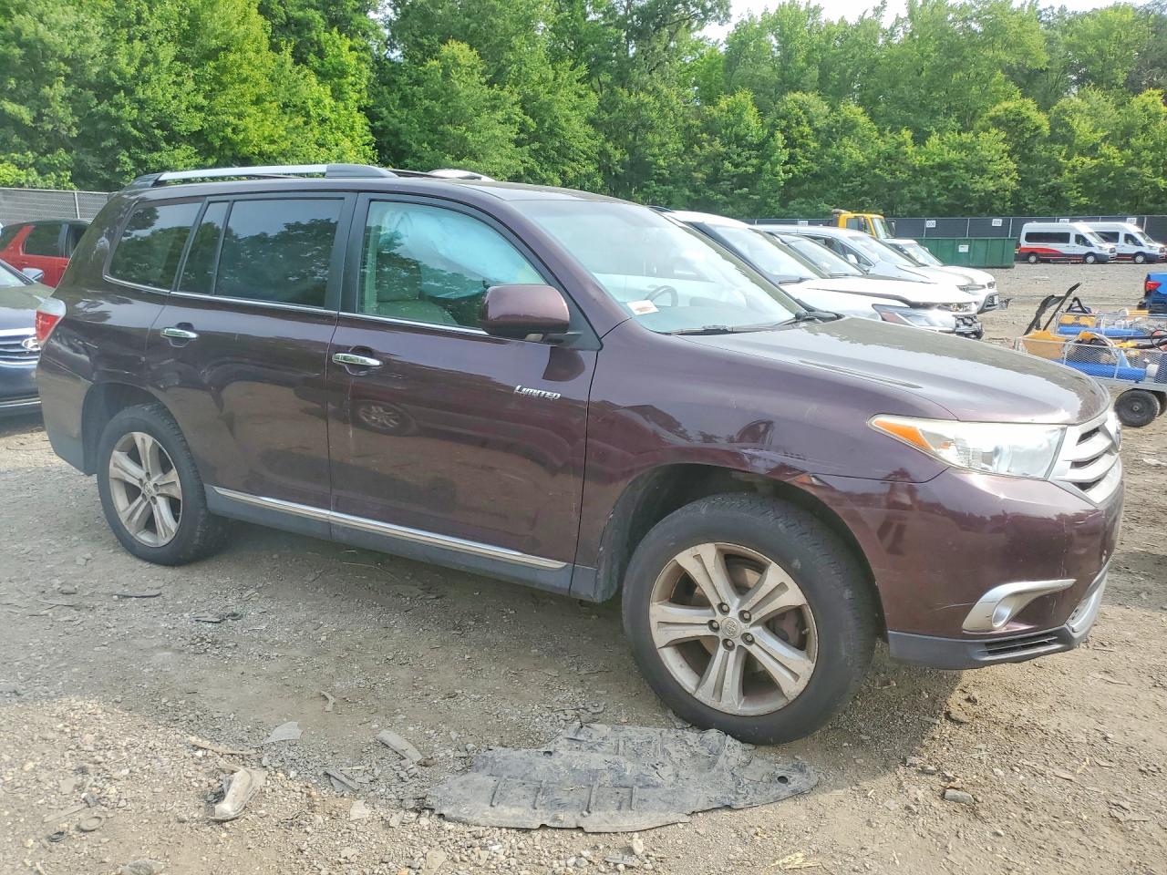2012 Toyota Highlander Limited Burgundy vin: 5TDDK3EH2CS116846