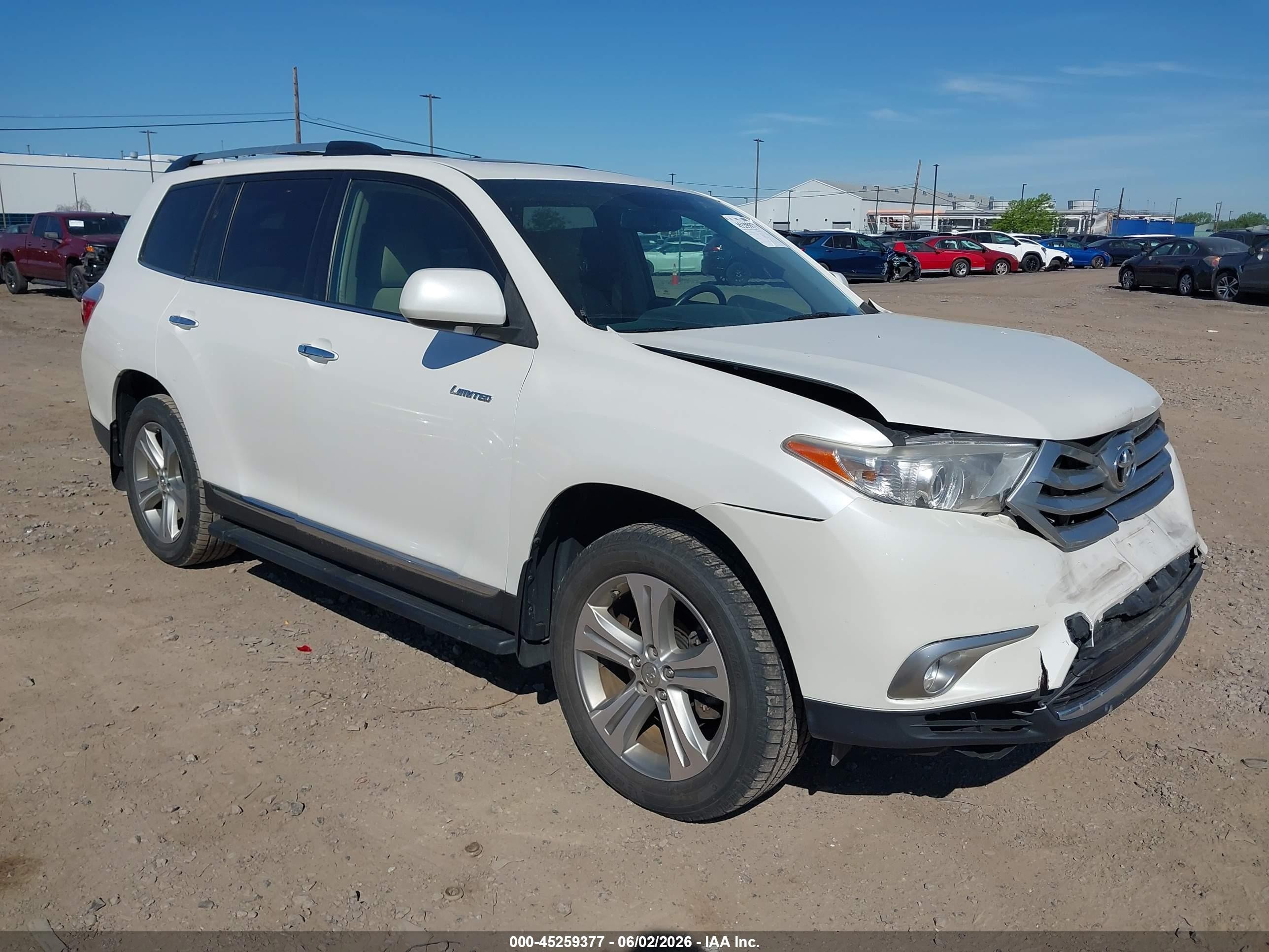 2012 Toyota Highlander Limited V6 White vin: 5TDDK3EH2CS133632
