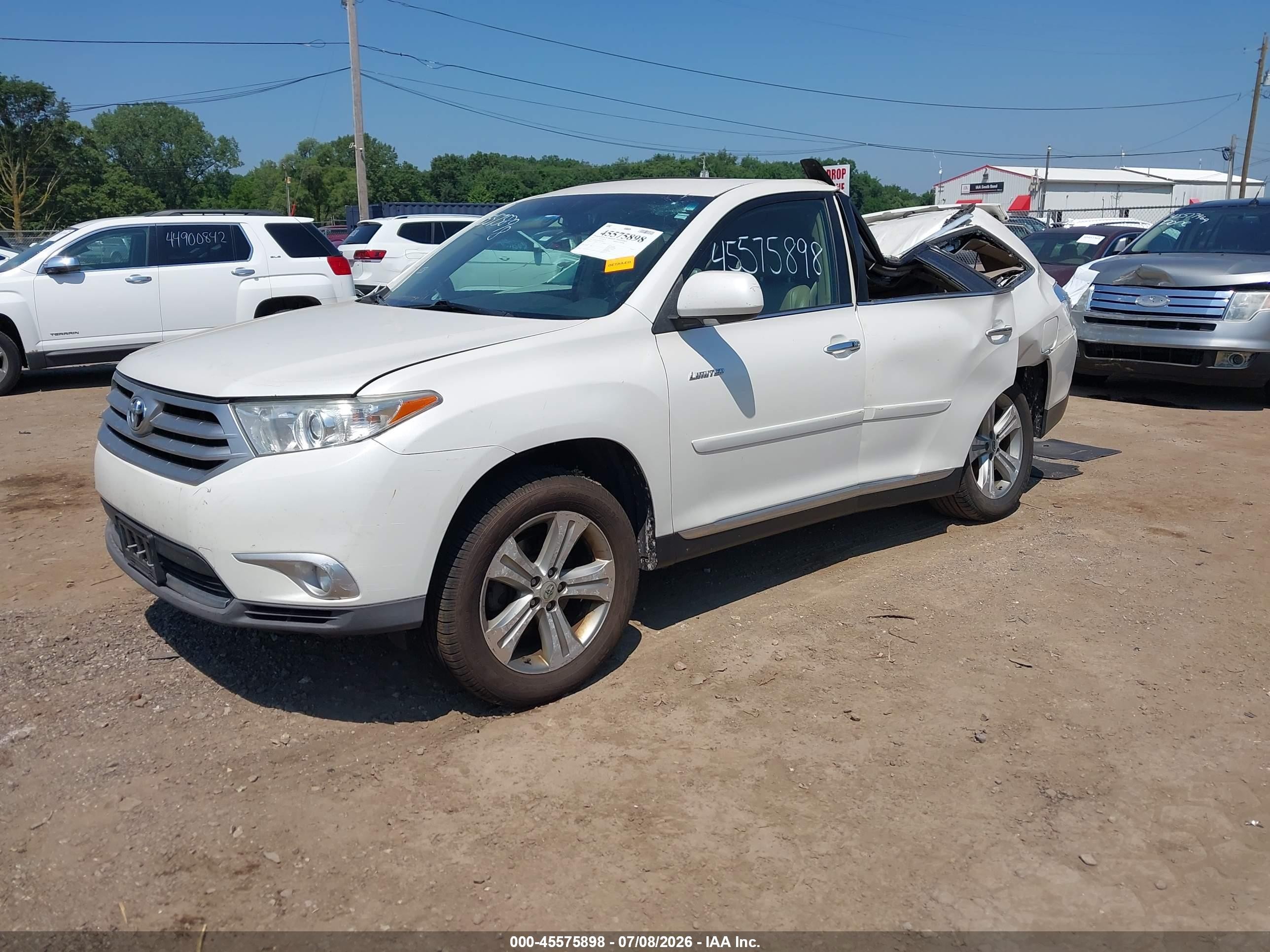 2013 Toyota Highlander Limited V6 White vin: 5TDDK3EH2DS179611