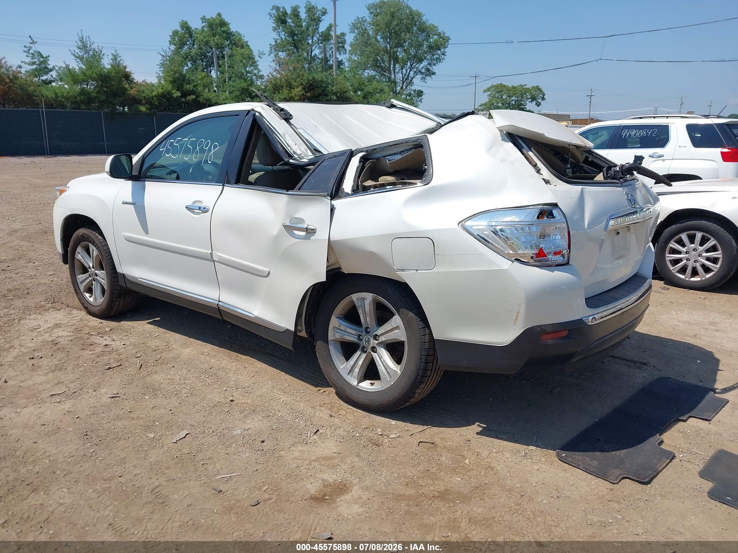 2013 Toyota Highlander Limited V6 White vin: 5TDDK3EH2DS179611