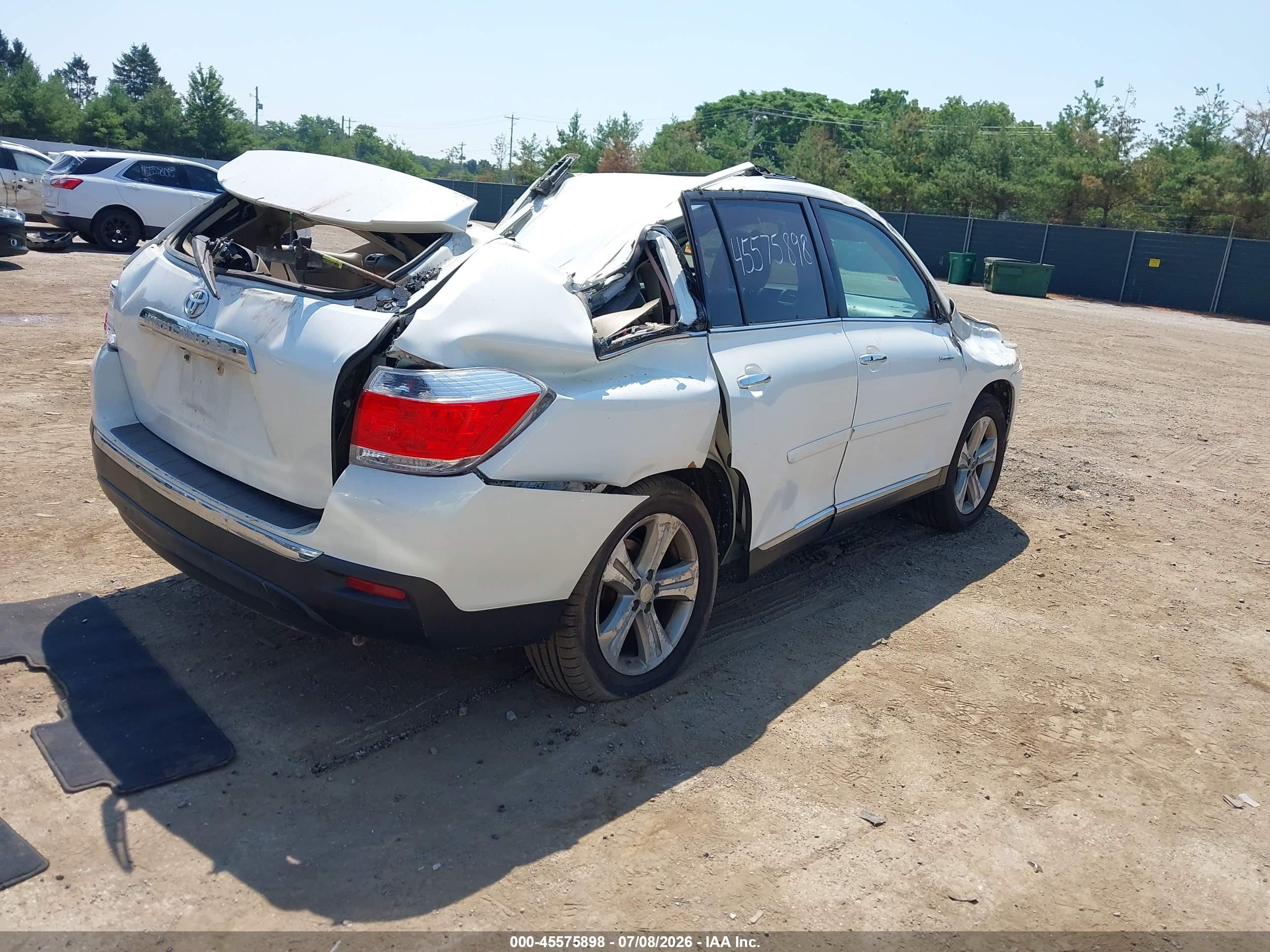 2013 Toyota Highlander Limited V6 White vin: 5TDDK3EH2DS179611