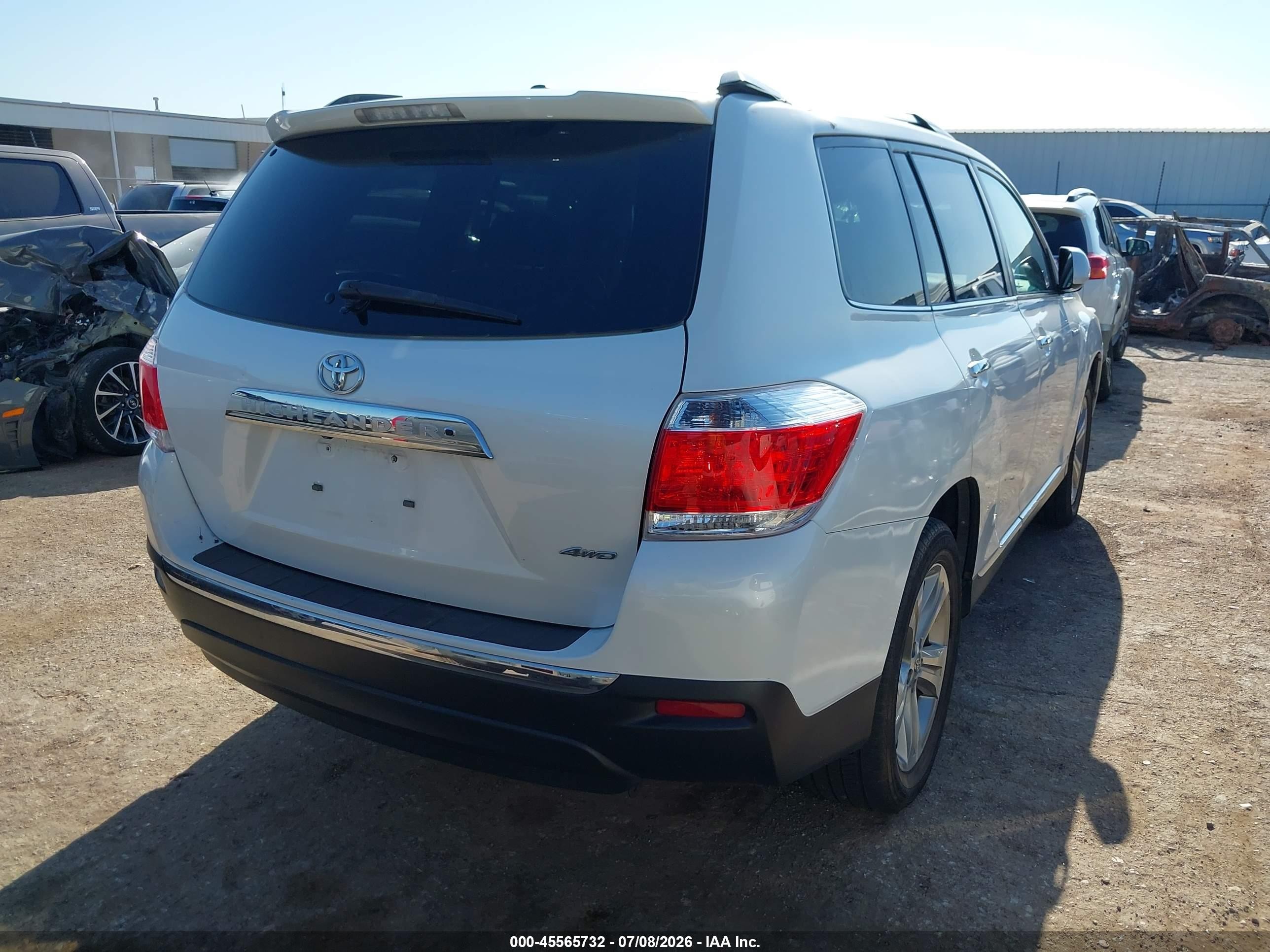2013 Toyota Highlander Limited V6 Белый vin: 5TDDK3EH2DS226006
