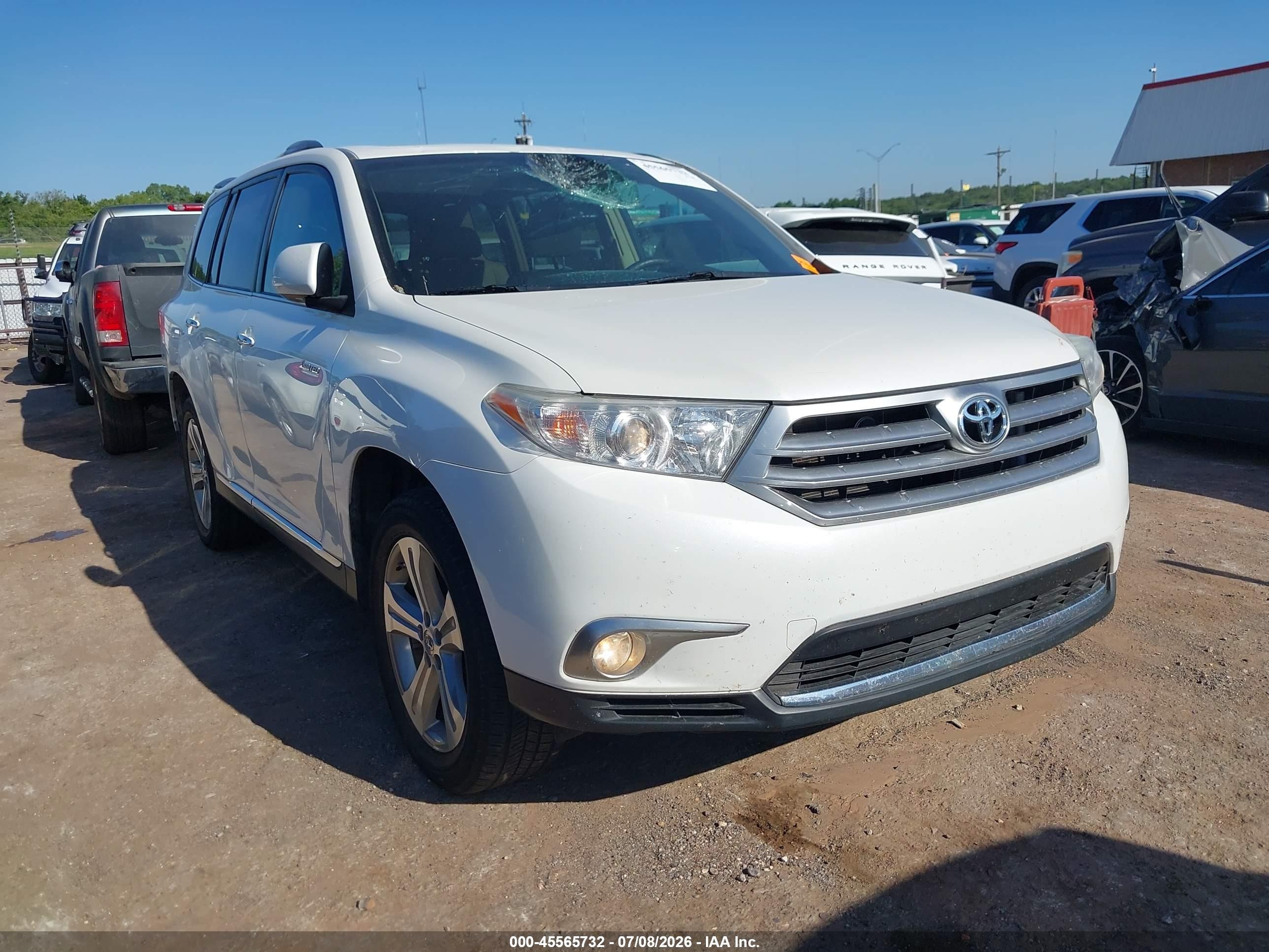 2013 Toyota Highlander Limited V6 White vin: 5TDDK3EH2DS226006