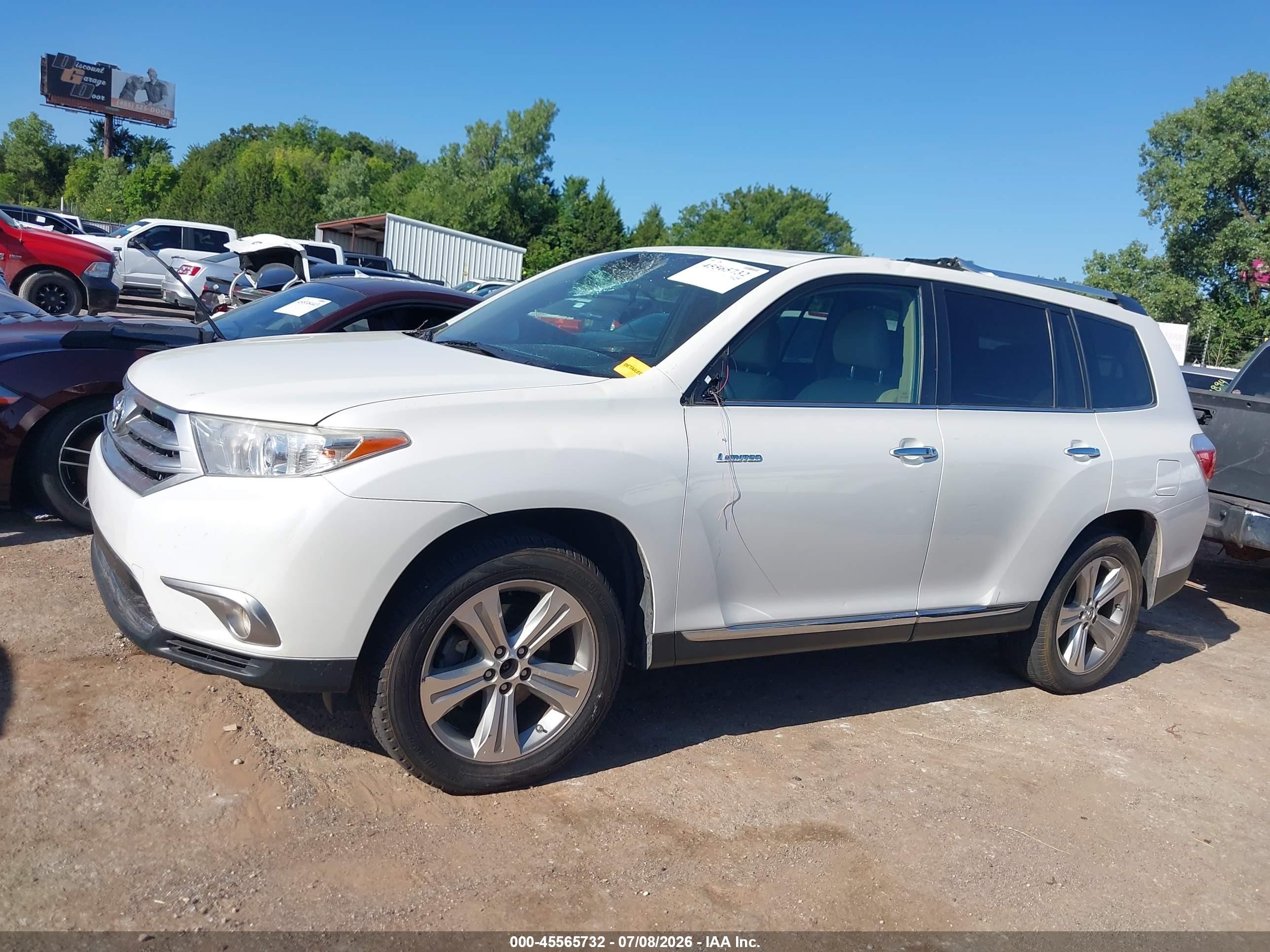 2013 Toyota Highlander Limited V6 Белый vin: 5TDDK3EH2DS226006