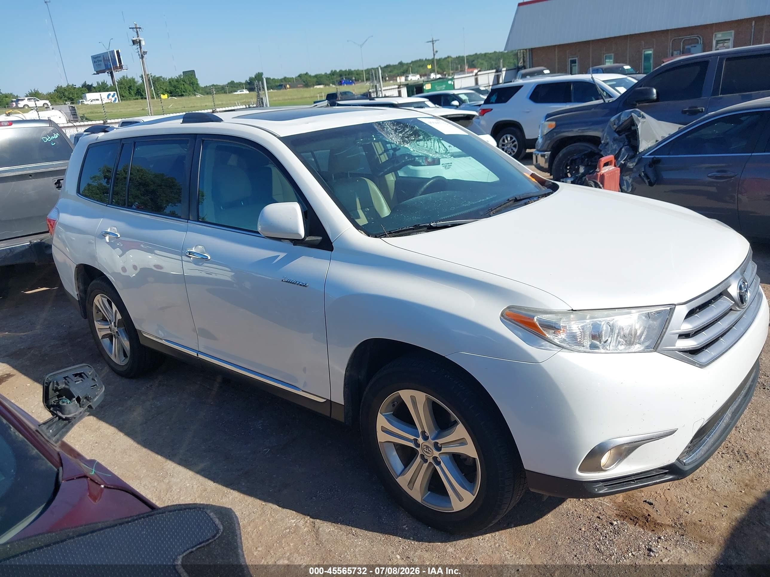 2013 Toyota Highlander Limited V6 Белый vin: 5TDDK3EH2DS226006