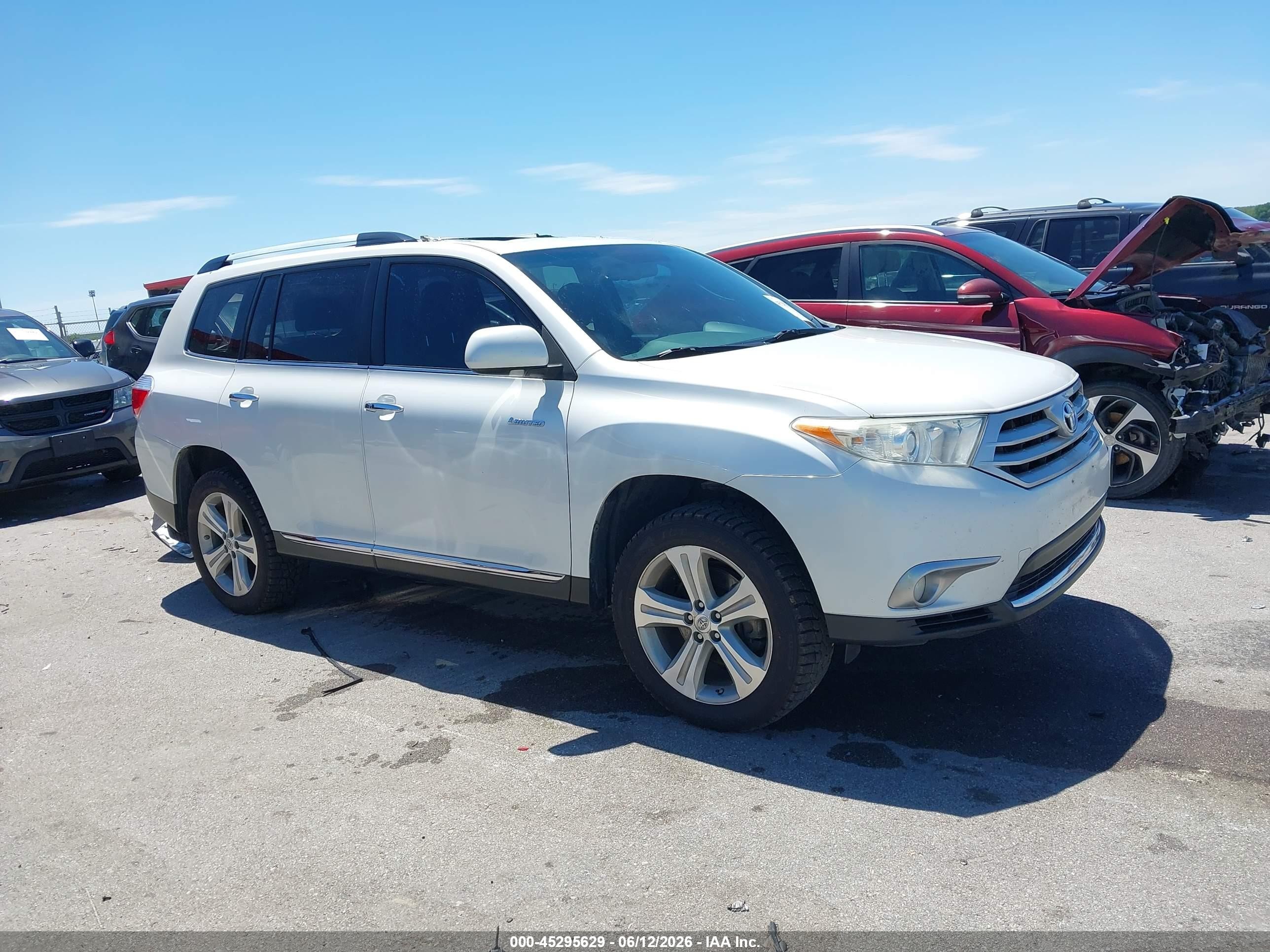 2013 Toyota Highlander Limited V6 White vin: 5TDDK3EH2DS234848