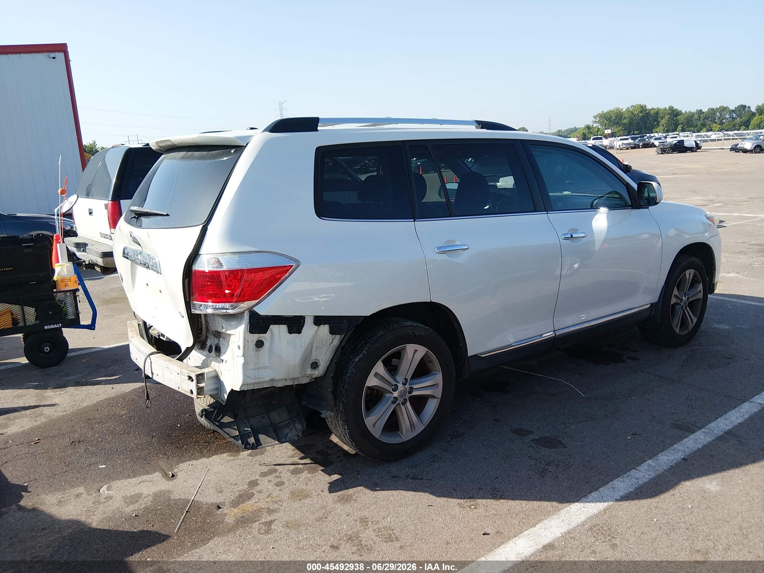 2013 Toyota Highlander Limited V6 White vin: 5TDDK3EH2DS276842