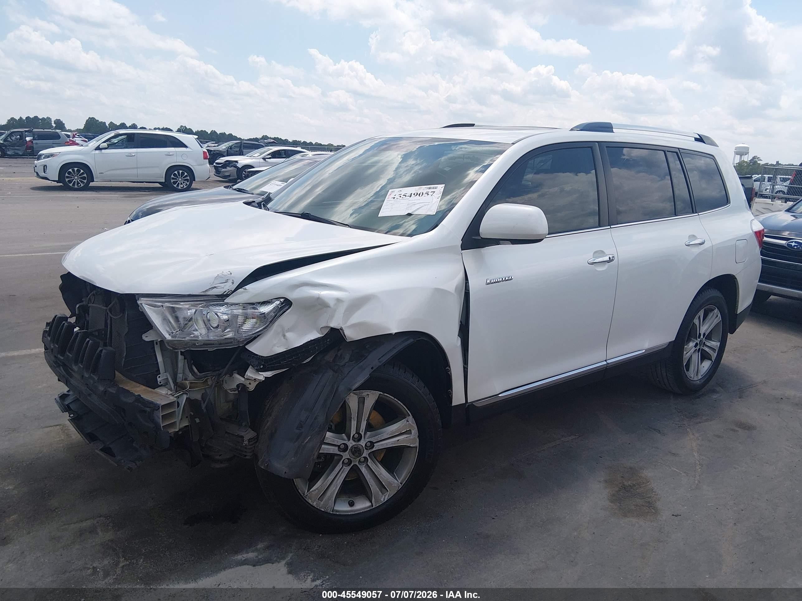 2011 Toyota Highlander Limited V6 White vin: 5TDDK3EH3BS073312
