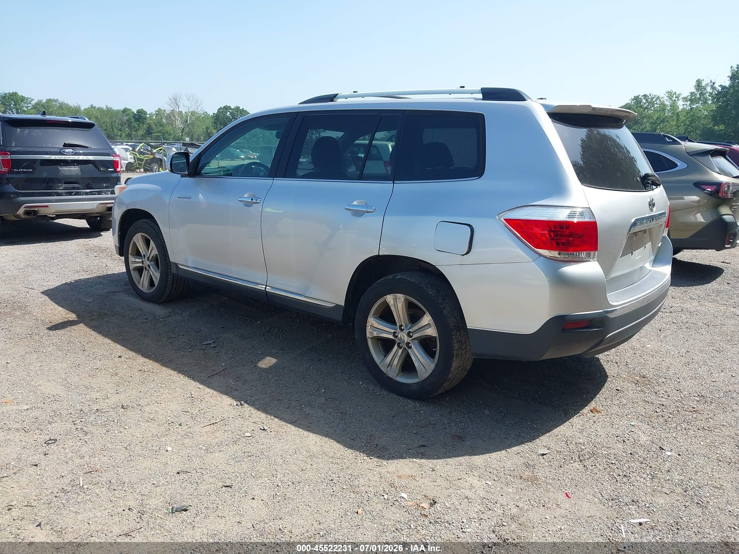 2012 Toyota Highlander Limited V6 Silver vin: 5TDDK3EH3CS102518