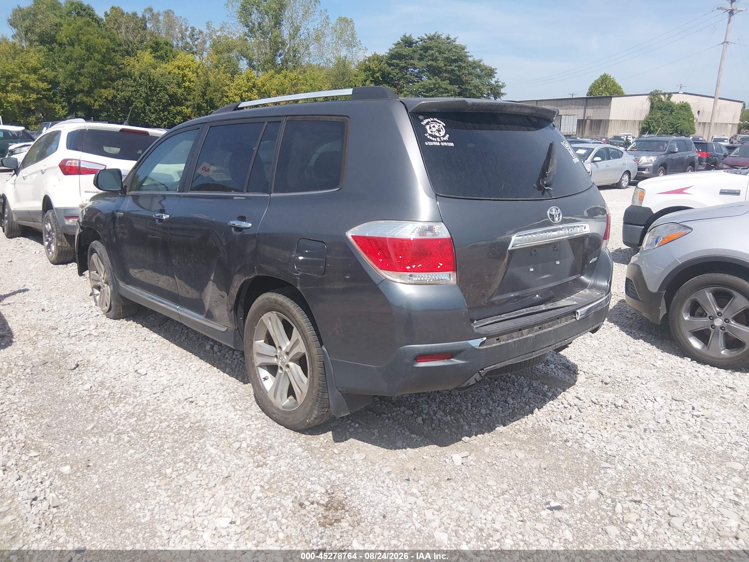 2013 Toyota Highlander Limited V6 Gray vin: 5TDDK3EH3DS177494