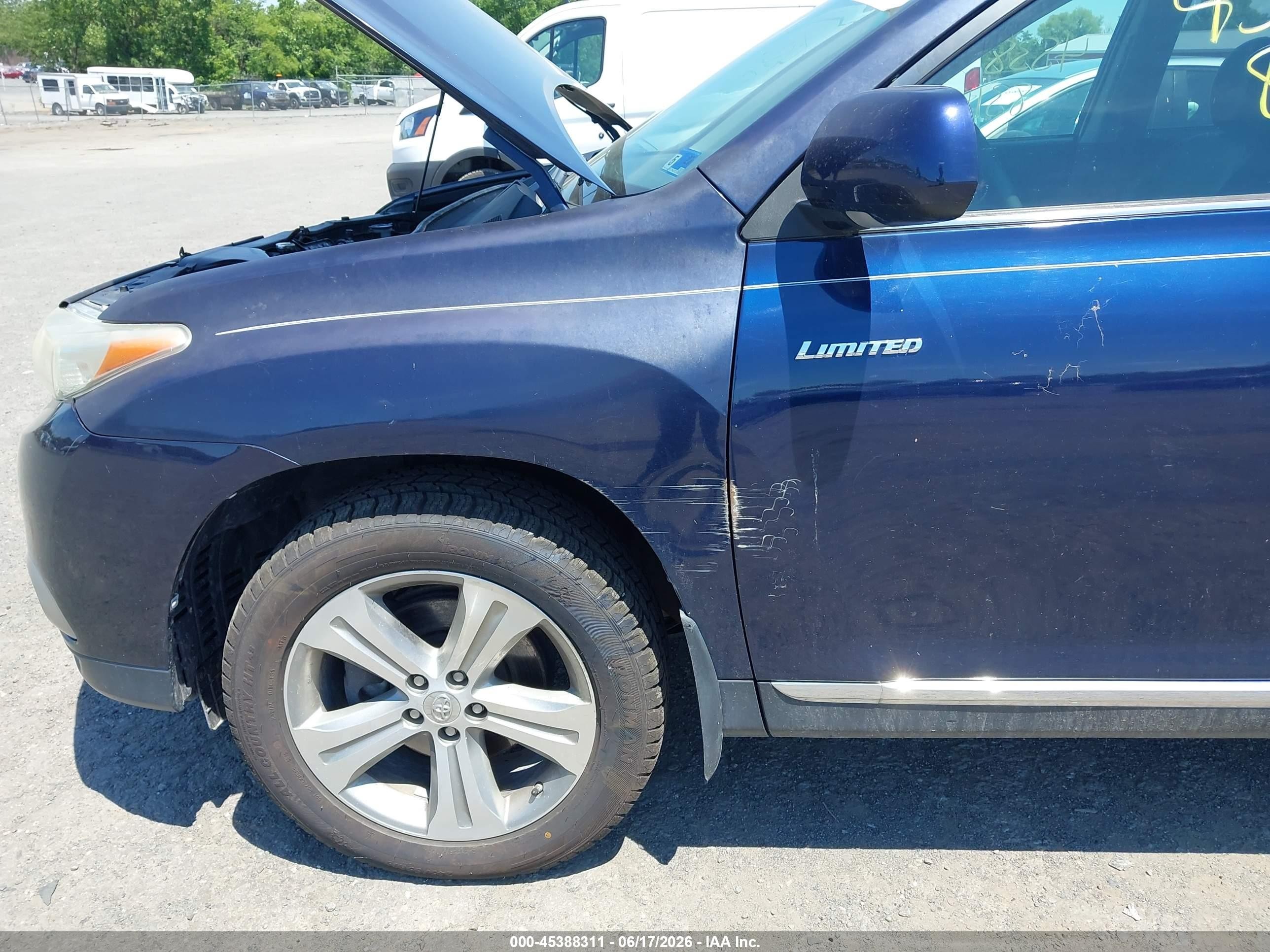 2013 Toyota Highlander Limited V6 Синий vin: 5TDDK3EH3DS220893