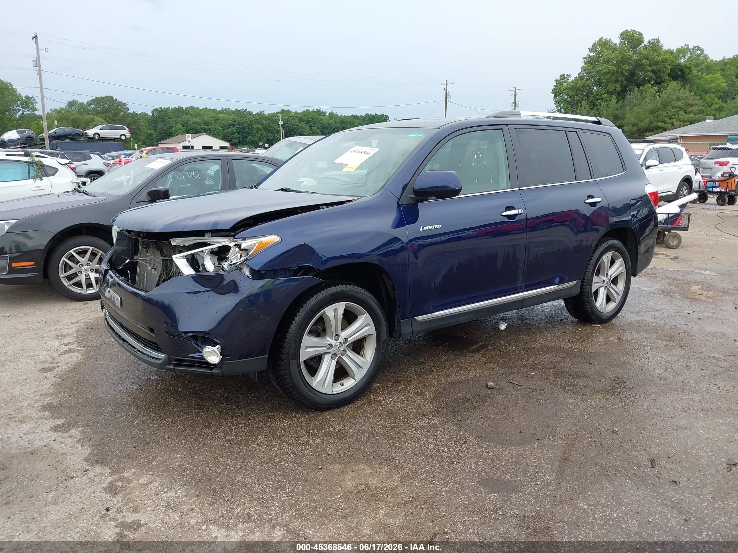 2013 Toyota Highlander Limited V6 Blue vin: 5TDDK3EH3DS227763
