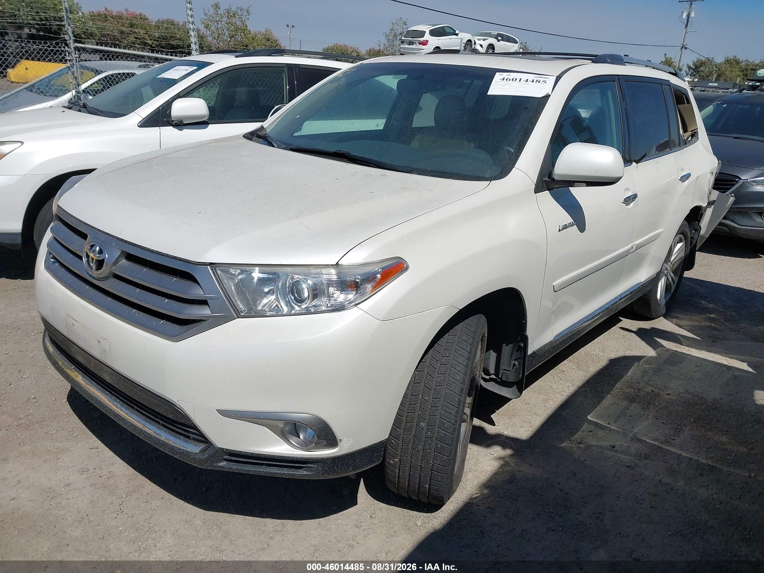 2013 Toyota Highlander Limited V6 Белый vin: 5TDDK3EH3DS259130