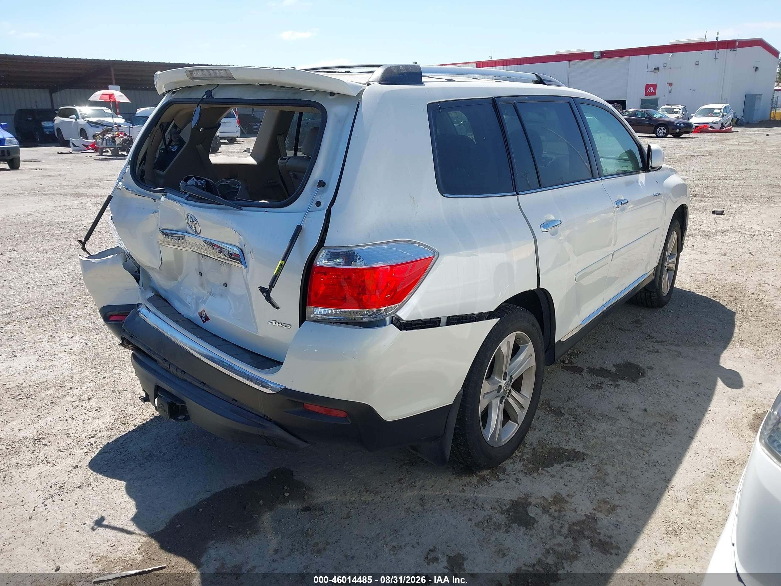 2013 Toyota Highlander Limited V6 Белый vin: 5TDDK3EH3DS259130
