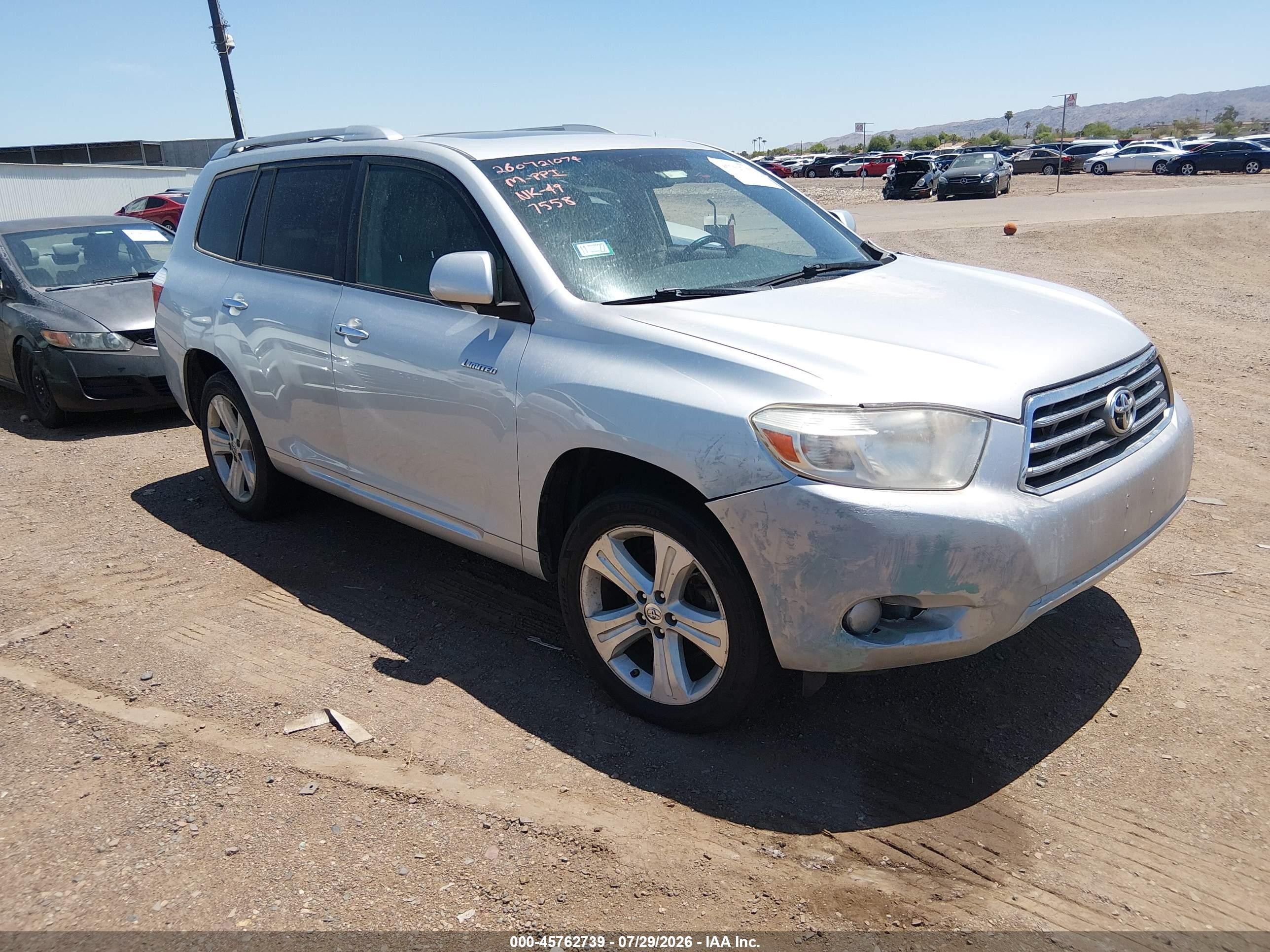 2010 Toyota Highlander Limited V6 Серебряный vin: 5TDDK3EH4AS007558