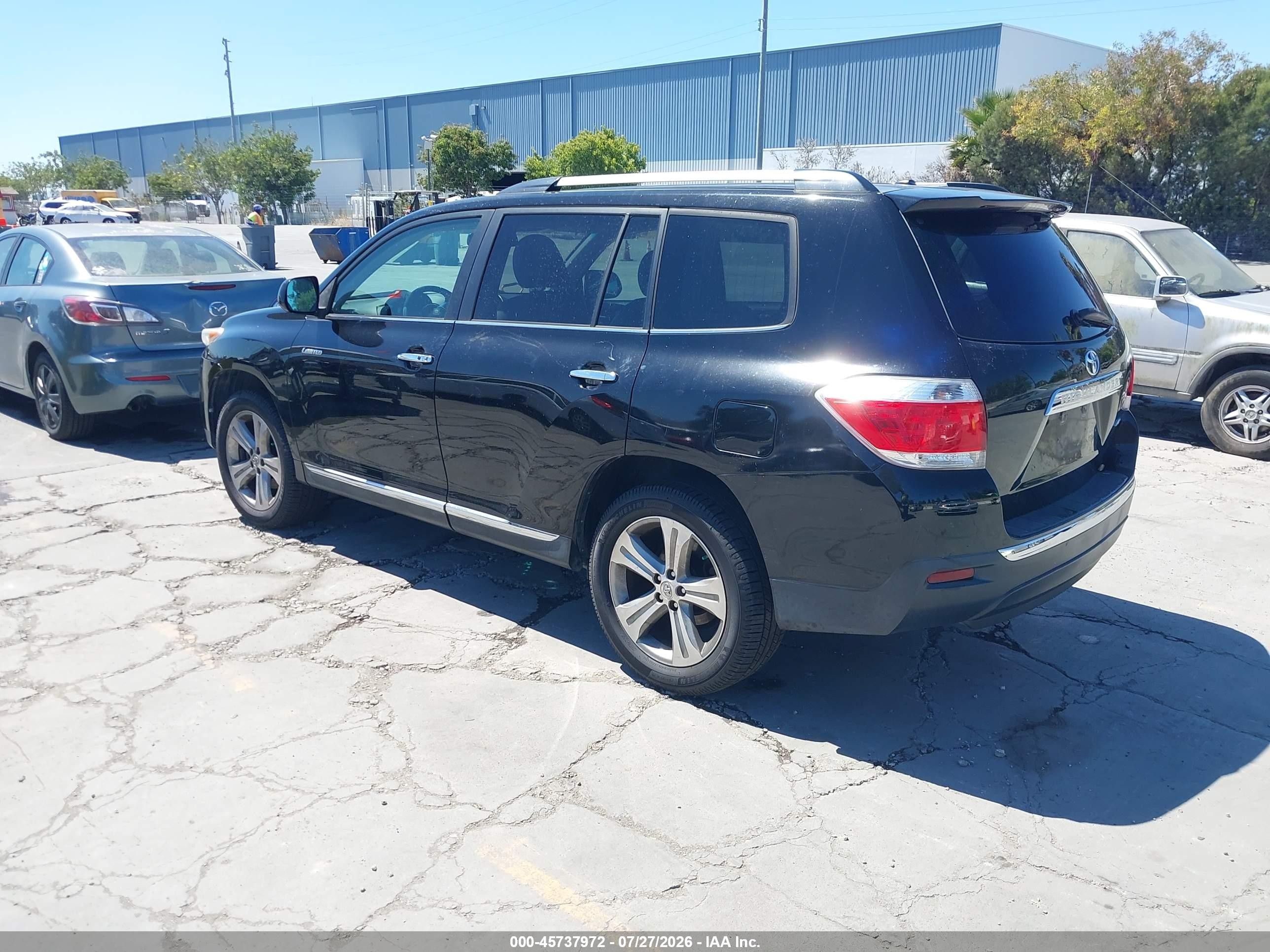 2012 Toyota Highlander Limited V6 Black vin: 5TDDK3EH4CS105587