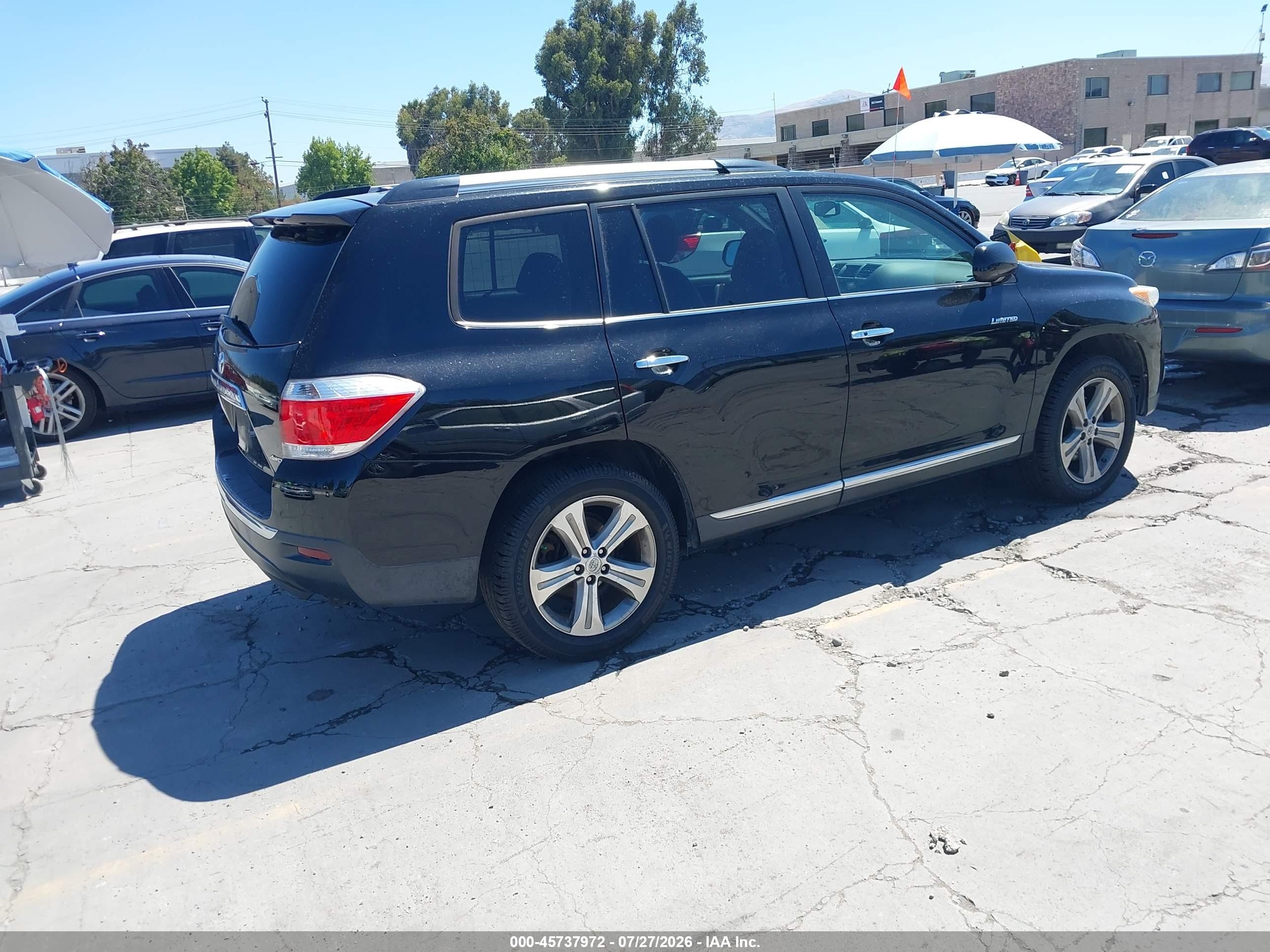 2012 Toyota Highlander Limited V6 Black vin: 5TDDK3EH4CS105587