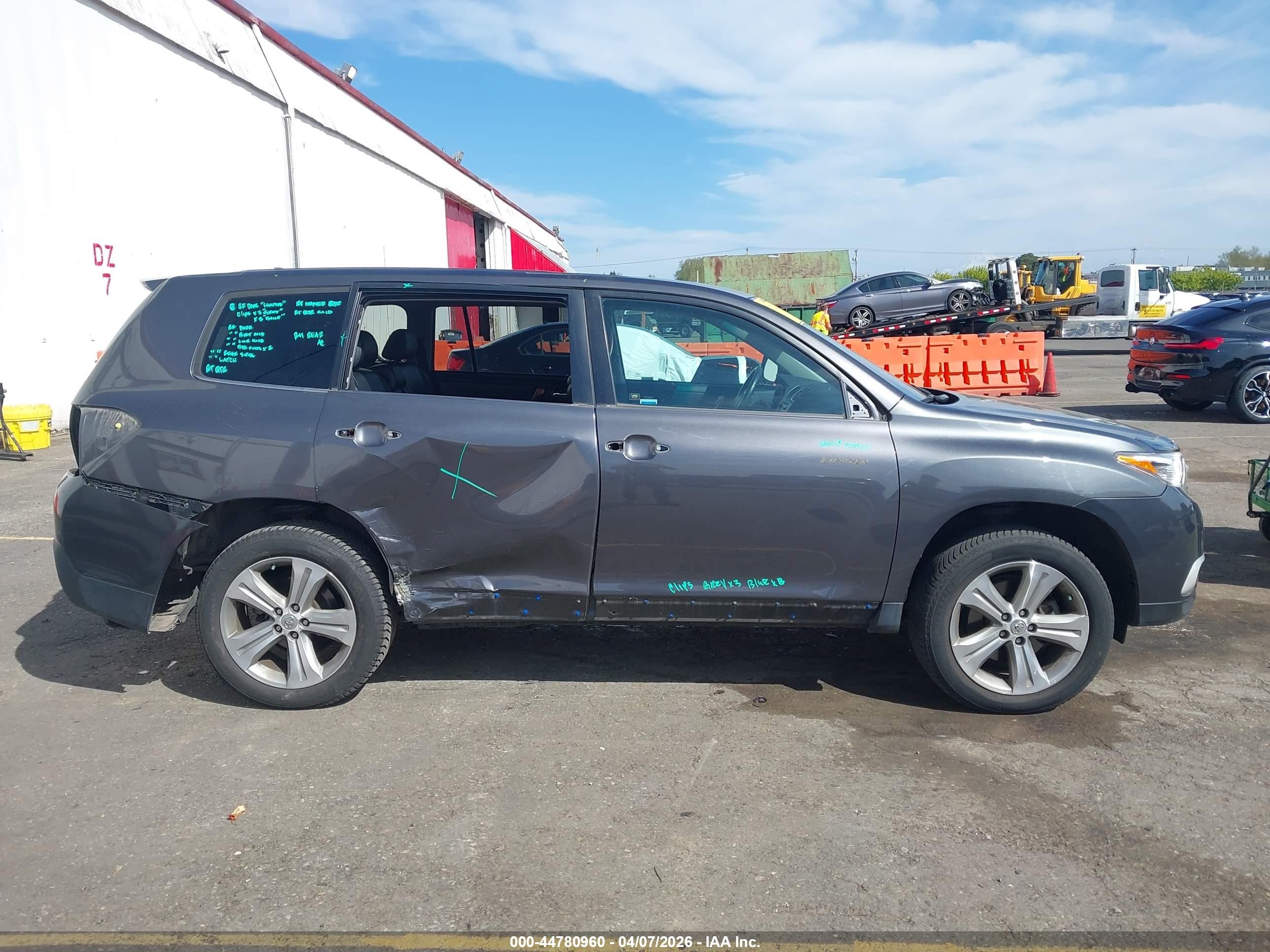 2013 Toyota Highlander Limited V6 Gray vin: 5TDDK3EH4DS187046