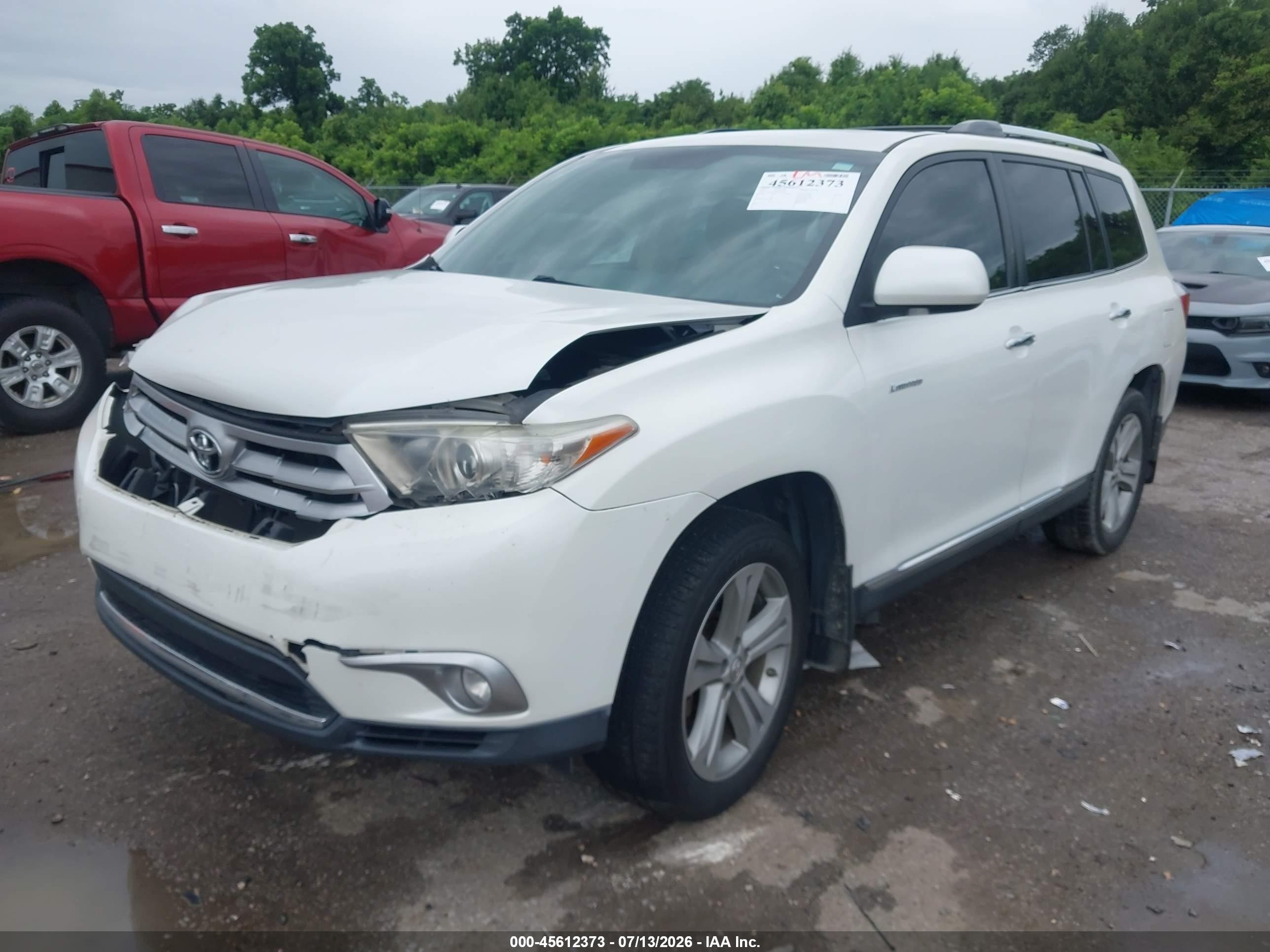 2013 Toyota Highlander Limited V6 Белый vin: 5TDDK3EH4DS200054