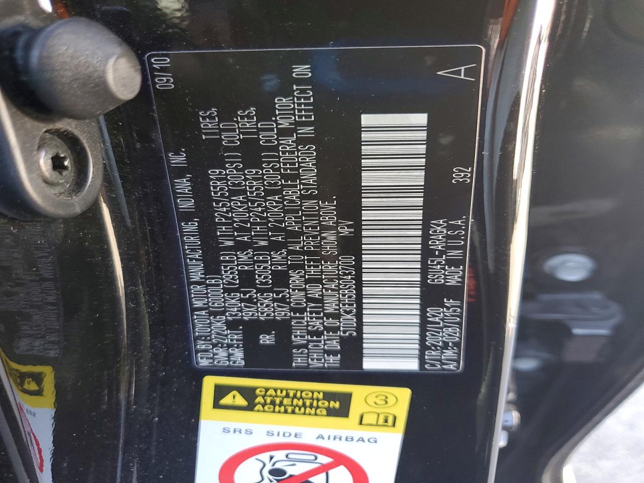 2011 Toyota Highlander Limited Black vin: 5TDDK3EH5BS043700