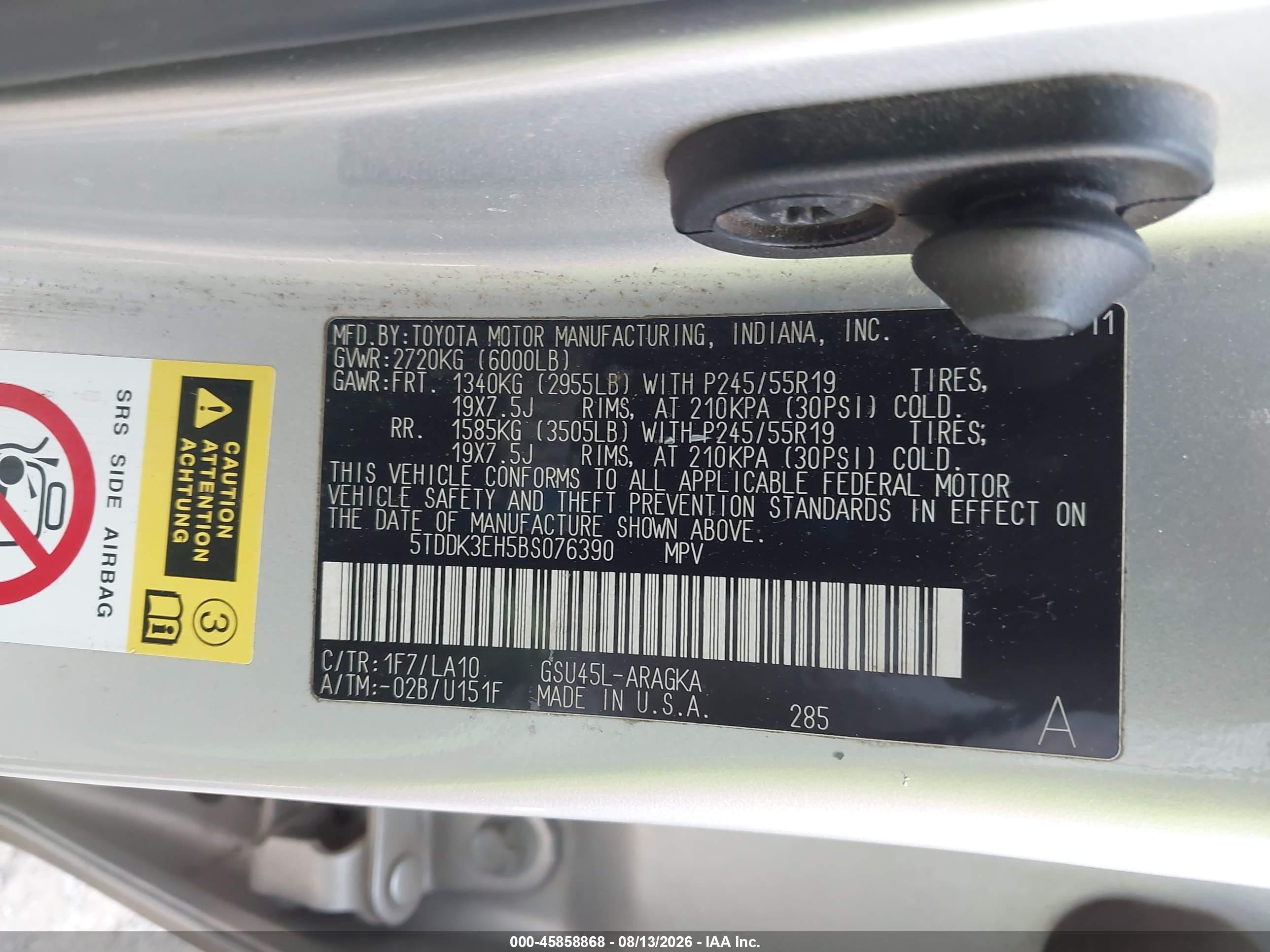 2011 Toyota Highlander Limited V6 Серебряный vin: 5TDDK3EH5BS076390