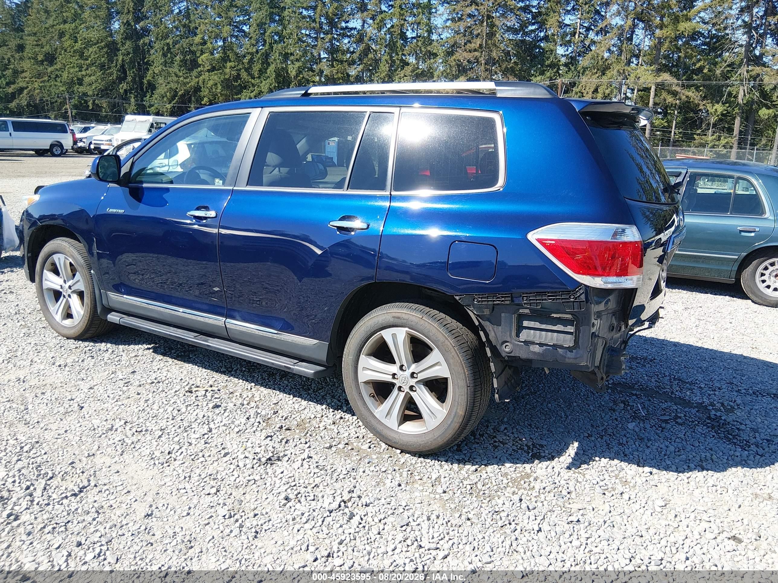 2011 Toyota Highlander Limited V6 Blue vin: 5TDDK3EH5BS086675