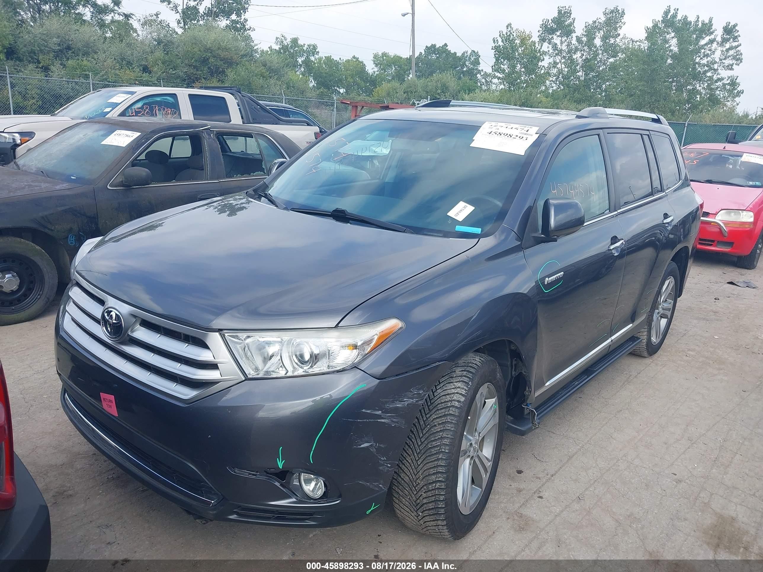 2012 Toyota Highlander Limited V6 Серый vin: 5TDDK3EH5CS093532