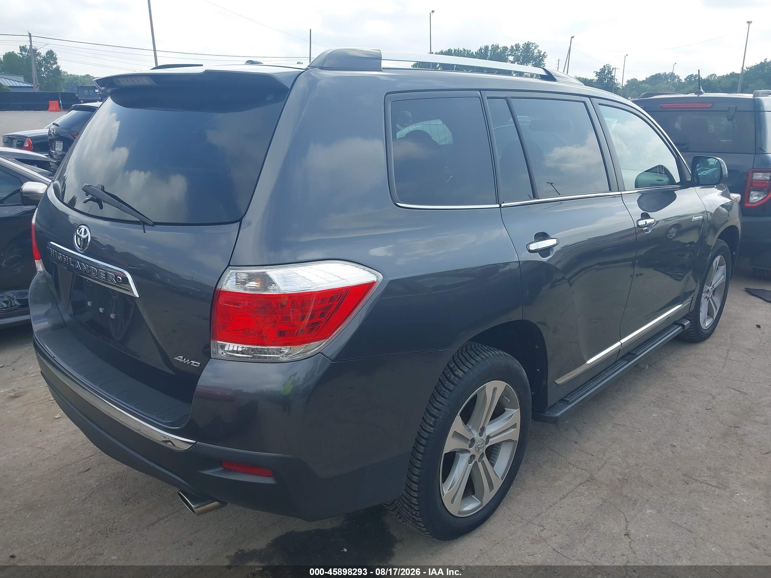 2012 Toyota Highlander Limited V6 Серый vin: 5TDDK3EH5CS093532