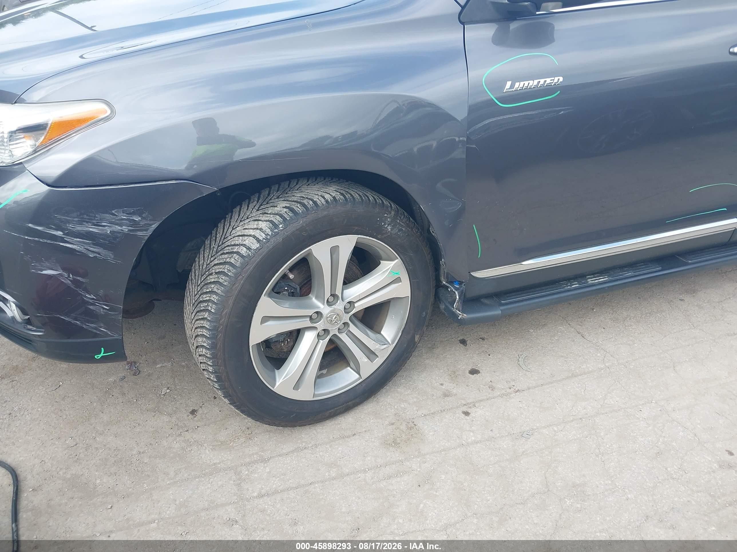 2012 Toyota Highlander Limited V6 Серый vin: 5TDDK3EH5CS093532