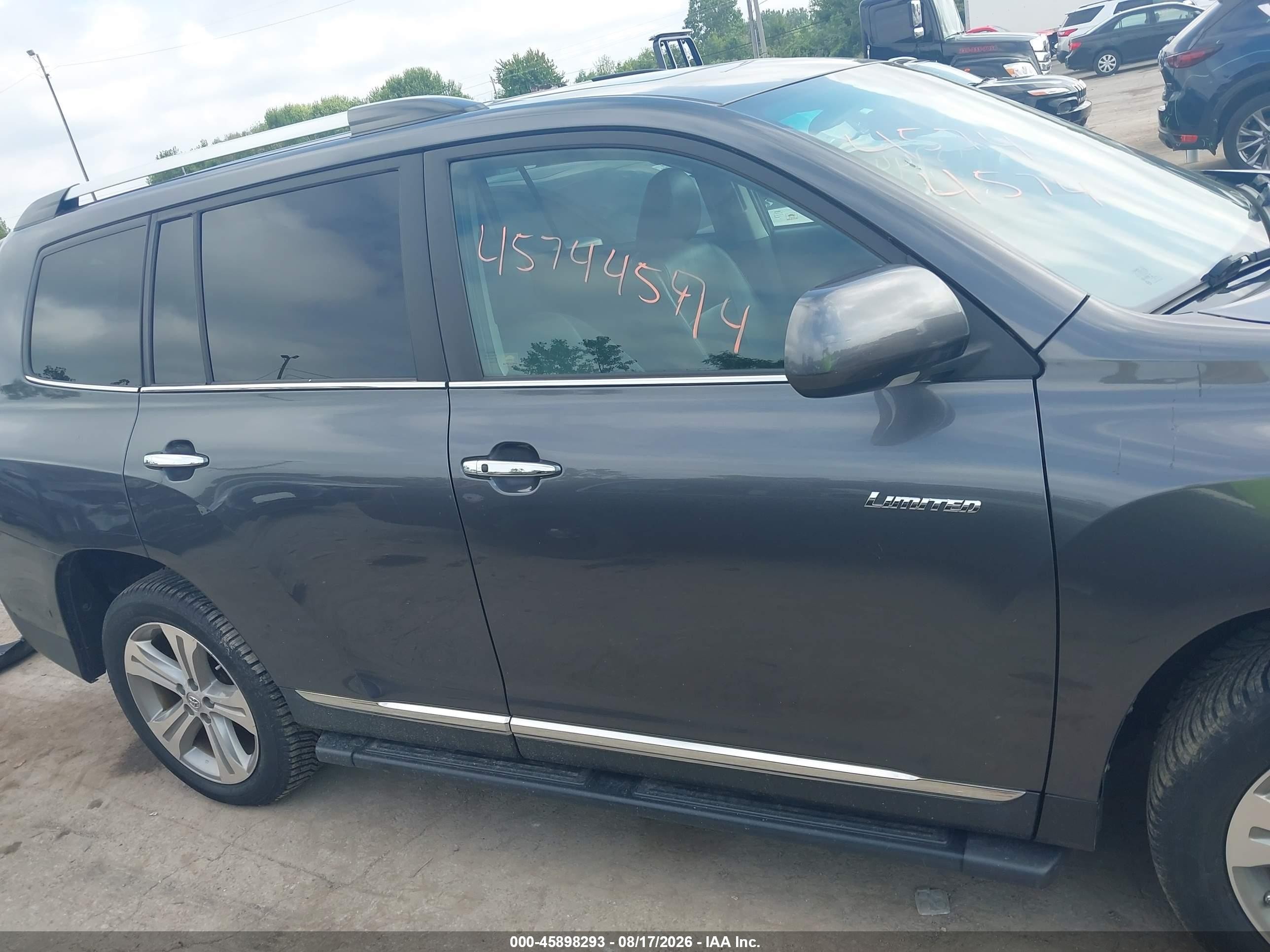 2012 Toyota Highlander Limited V6 Серый vin: 5TDDK3EH5CS093532