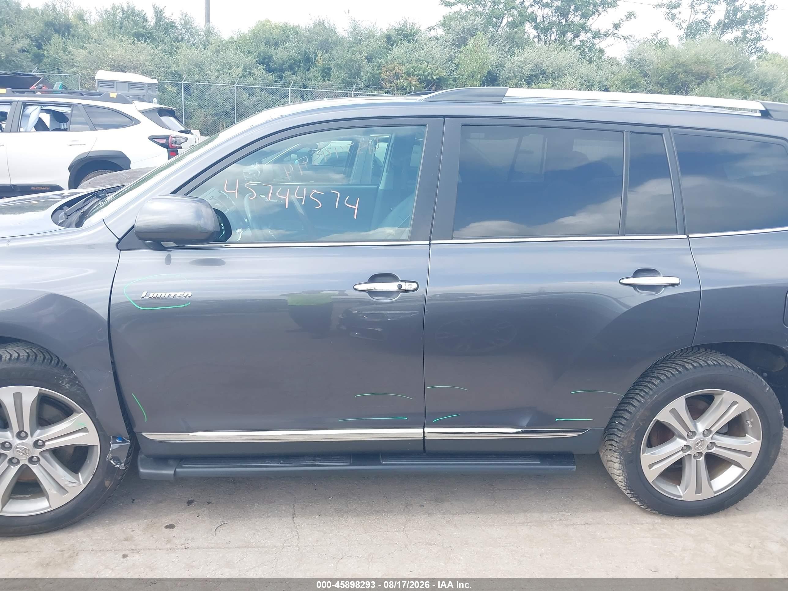 2012 Toyota Highlander Limited V6 Серый vin: 5TDDK3EH5CS093532