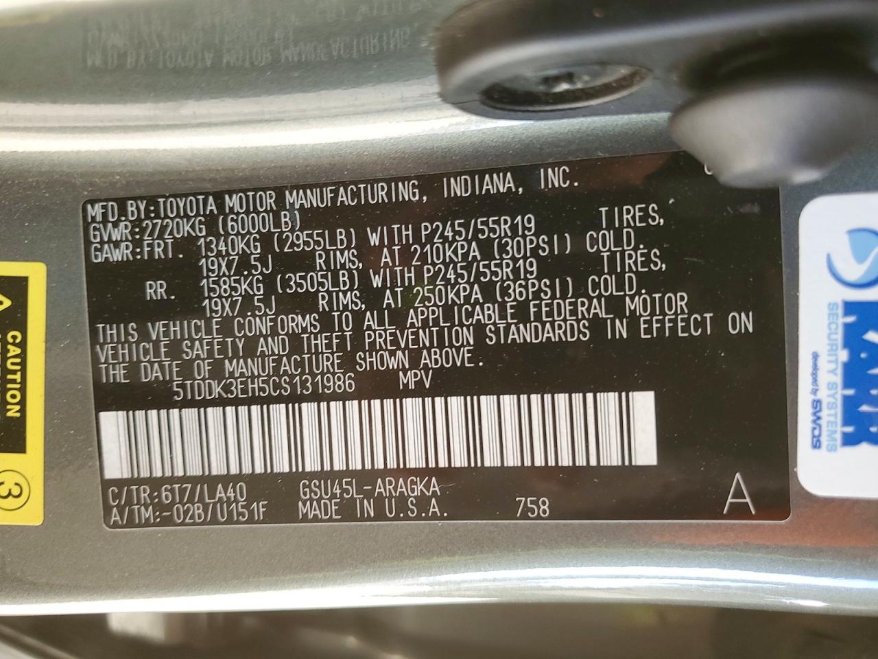 2012 Toyota Highlander Limited Green vin: 5TDDK3EH5CS131986