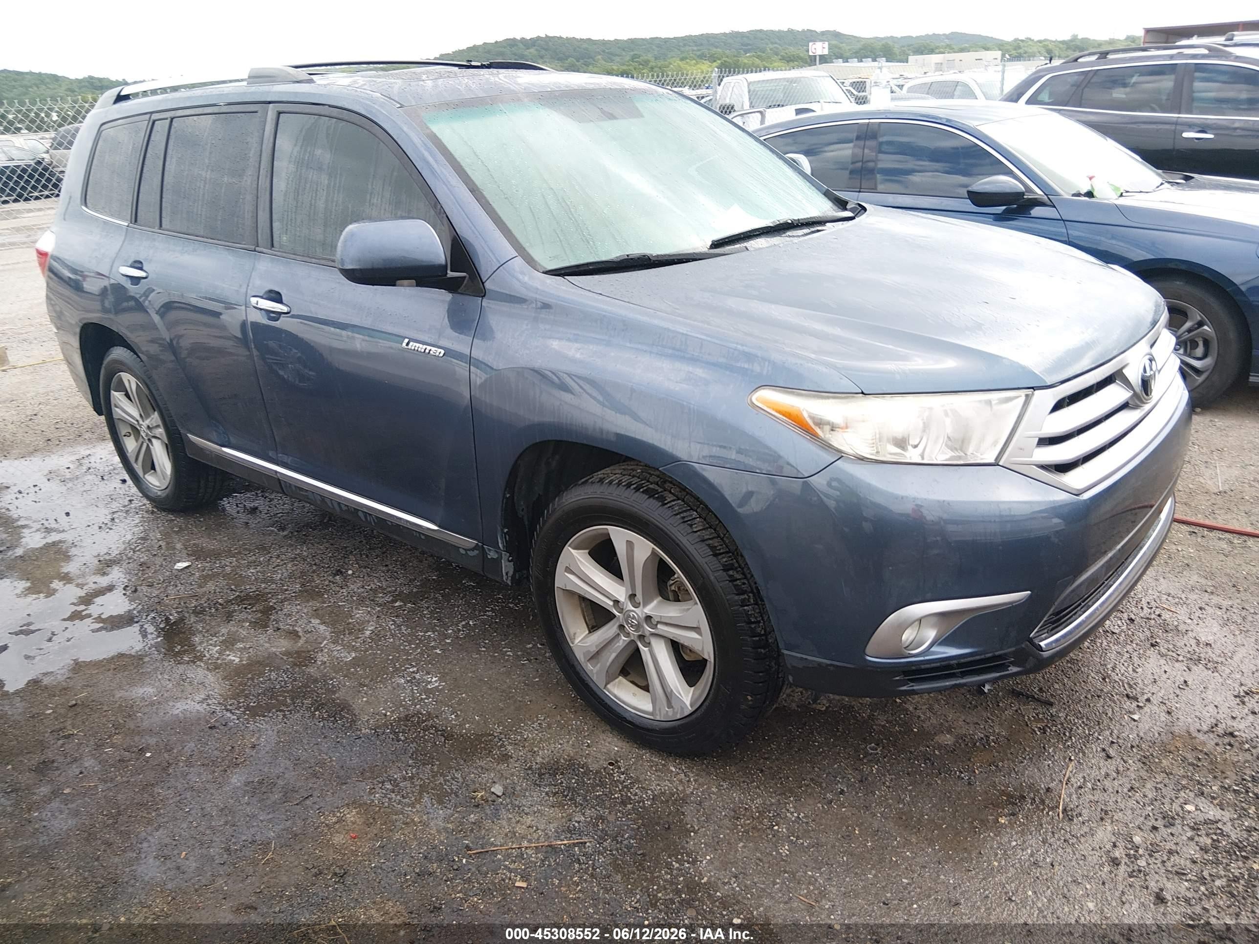 2012 Toyota Highlander Limited V6 Blue vin: 5TDDK3EH5CS145029