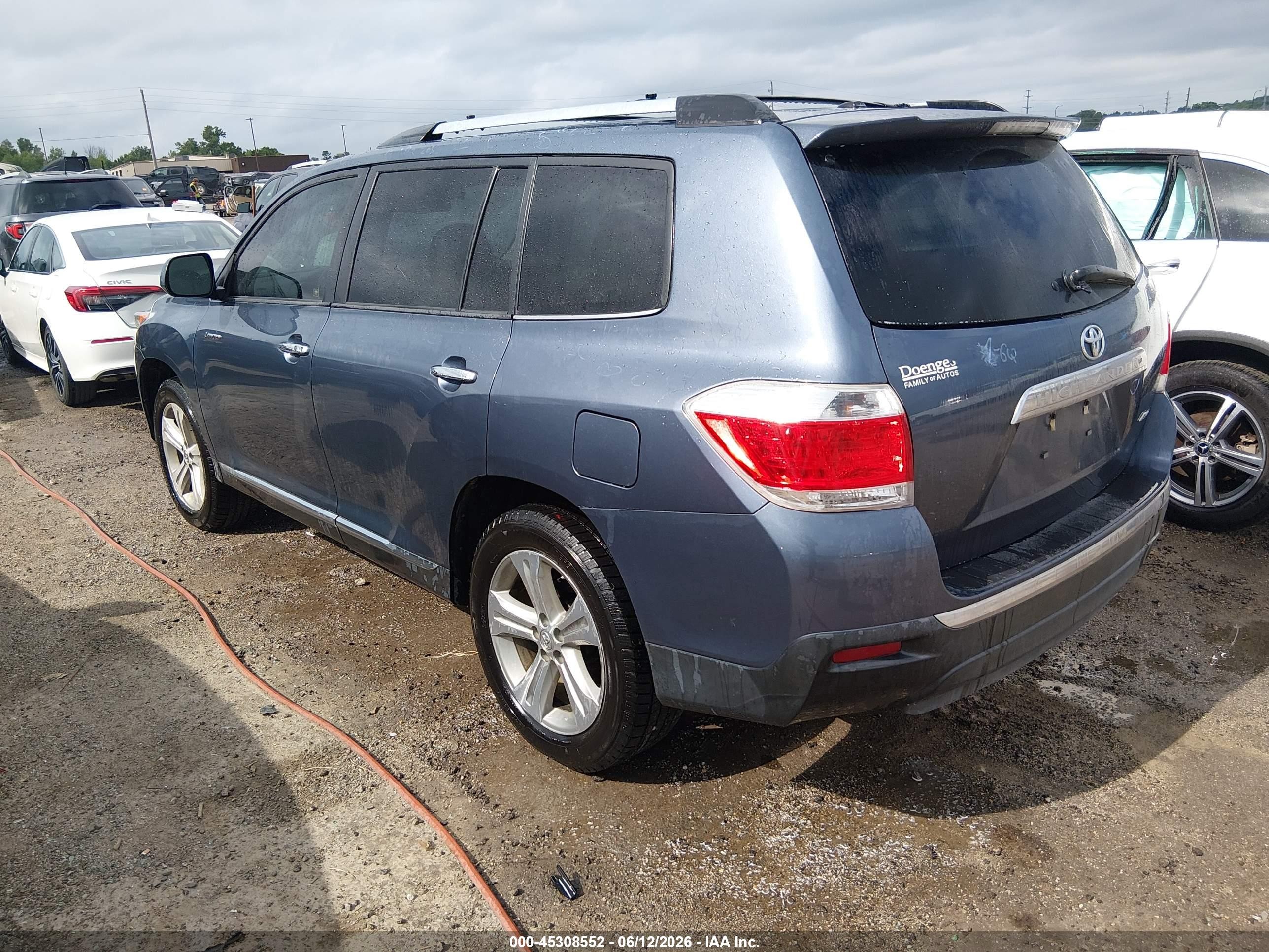 2012 Toyota Highlander Limited V6 Blue vin: 5TDDK3EH5CS145029