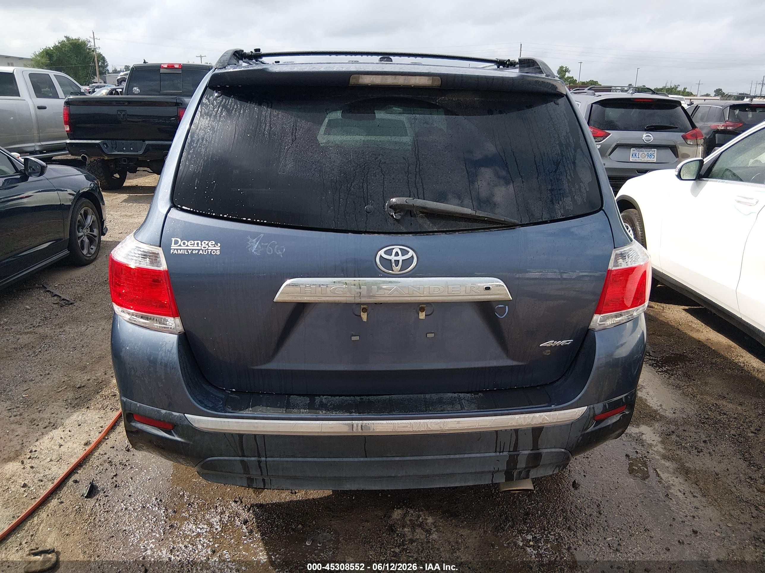 2012 Toyota Highlander Limited V6 Blue vin: 5TDDK3EH5CS145029