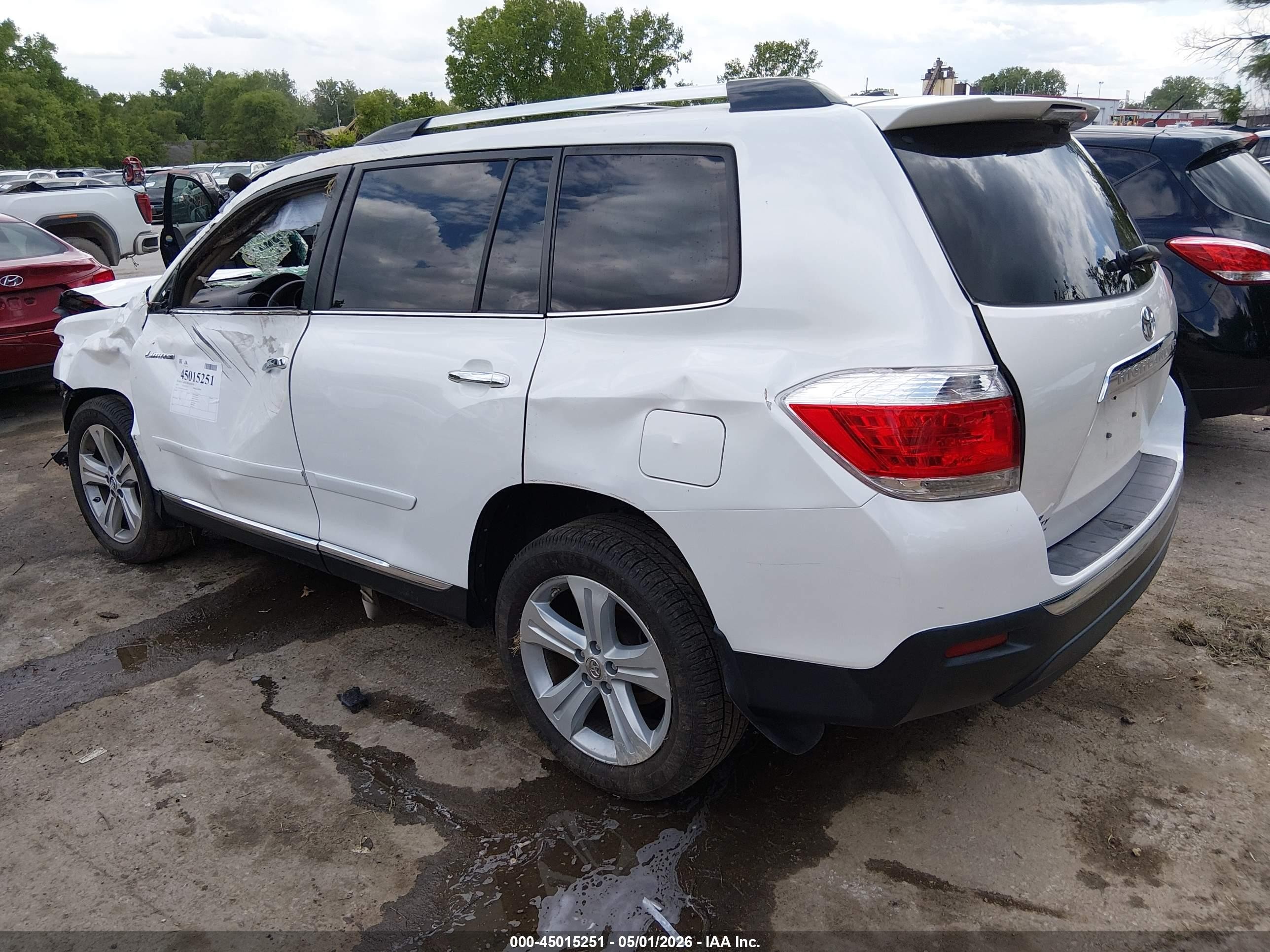 2012 Toyota Highlander Limited V6 Белый vin: 5TDDK3EH5CS169895
