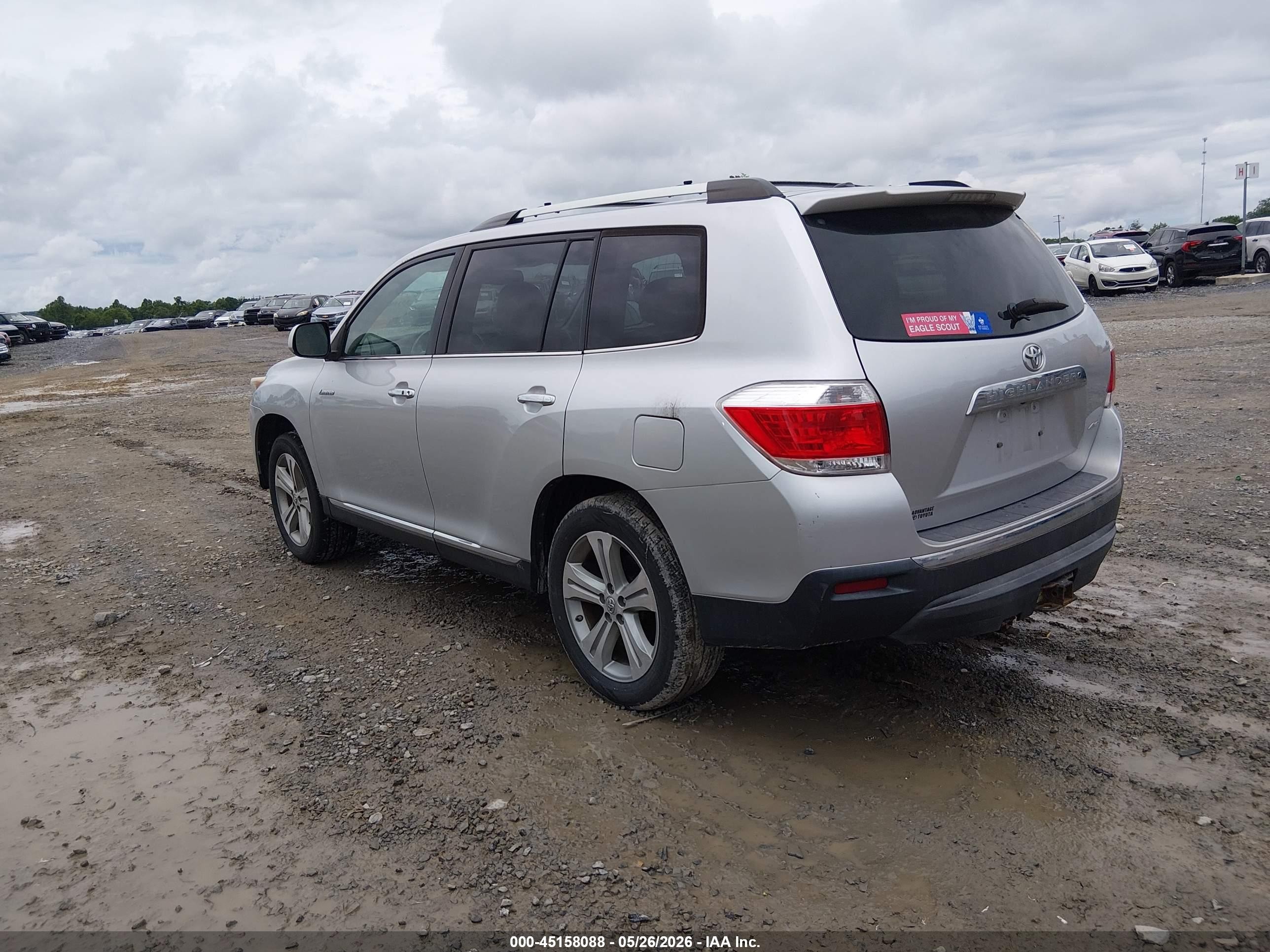2012 Toyota Highlander Limited V6 Silver vin: 5TDDK3EH5CS170478