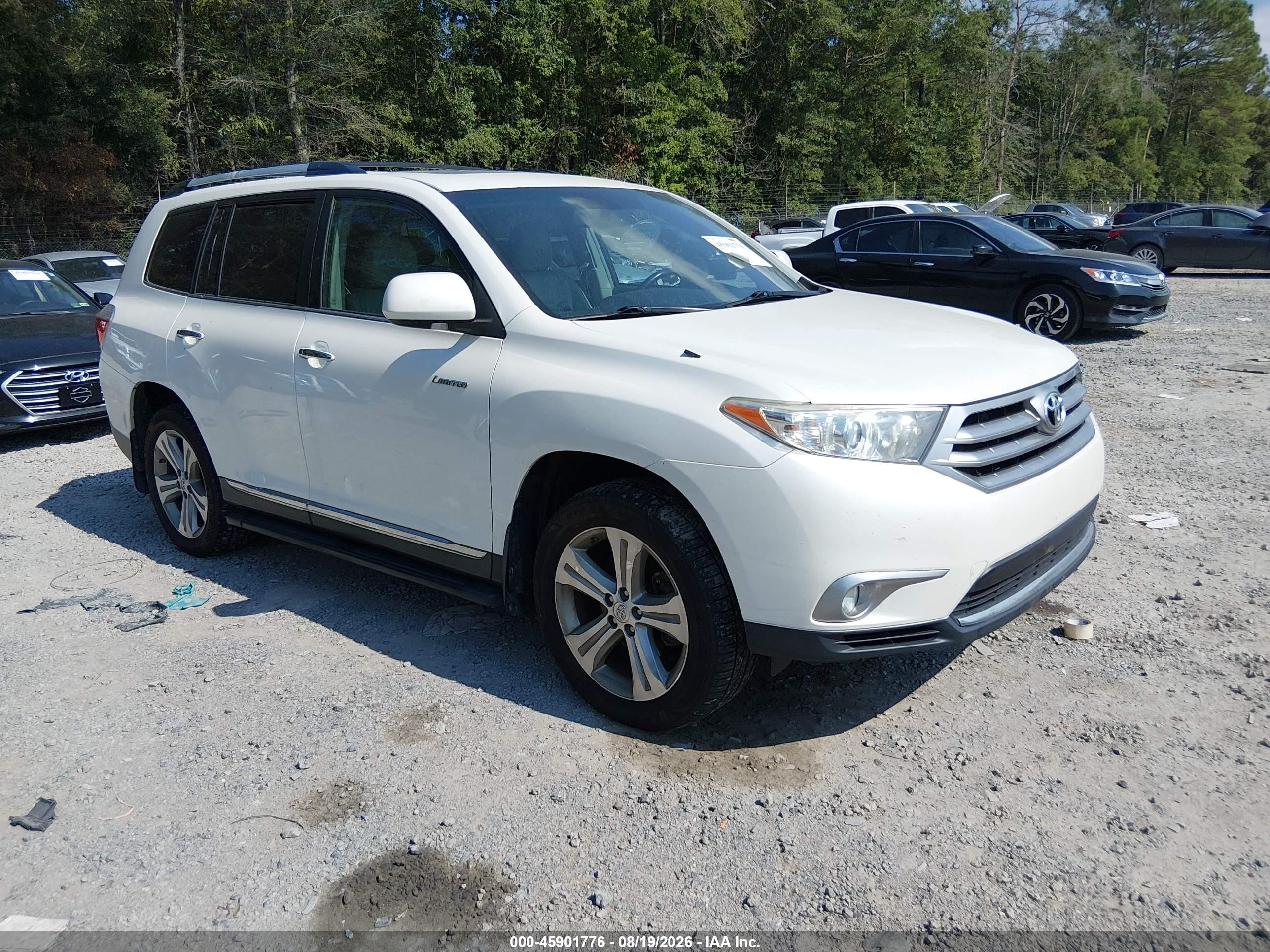 2013 Toyota Highlander Limited V6 White vin: 5TDDK3EH5DS252986