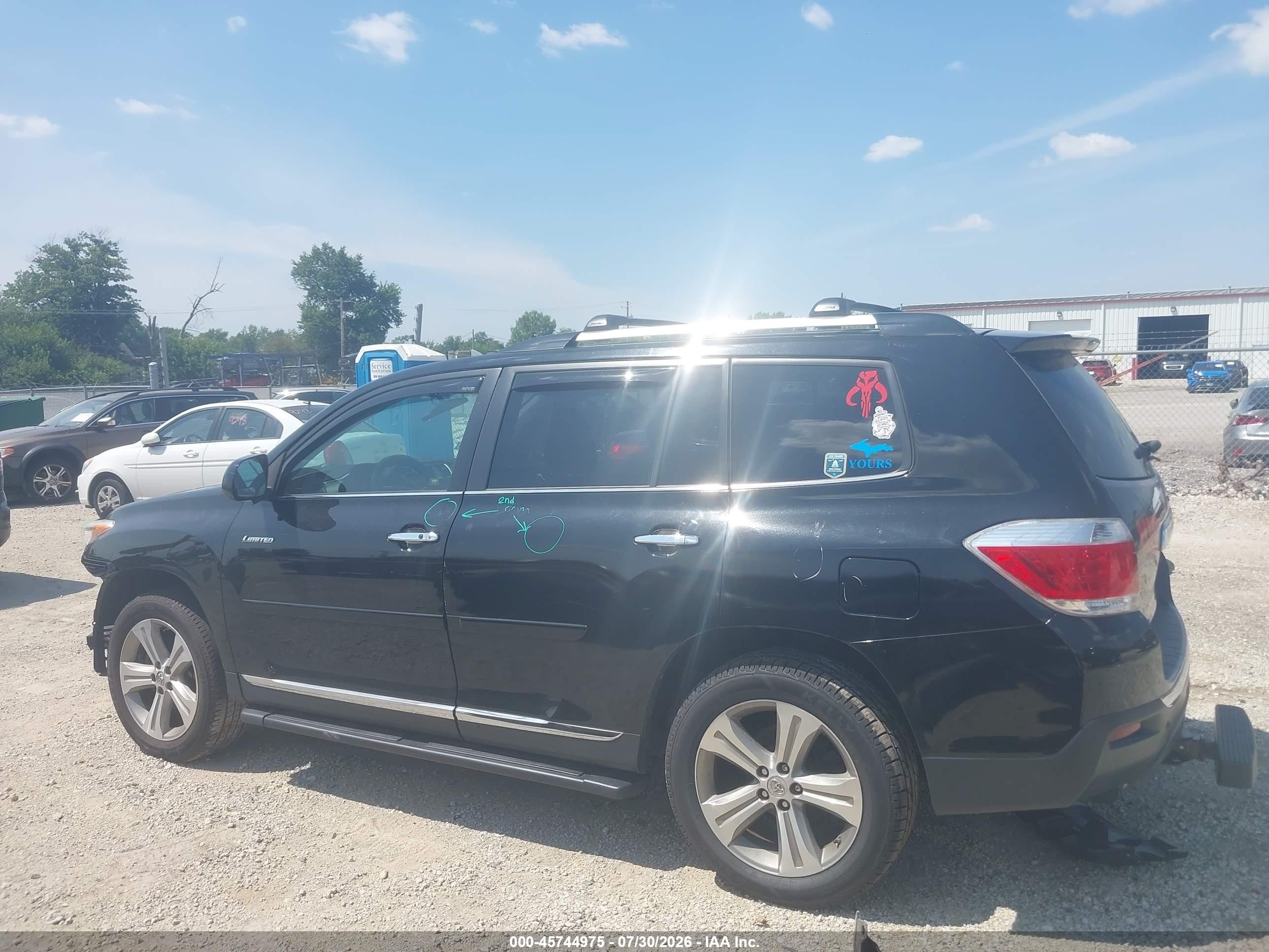 2013 Toyota Highlander Limited V6 Black vin: 5TDDK3EH5DS255306