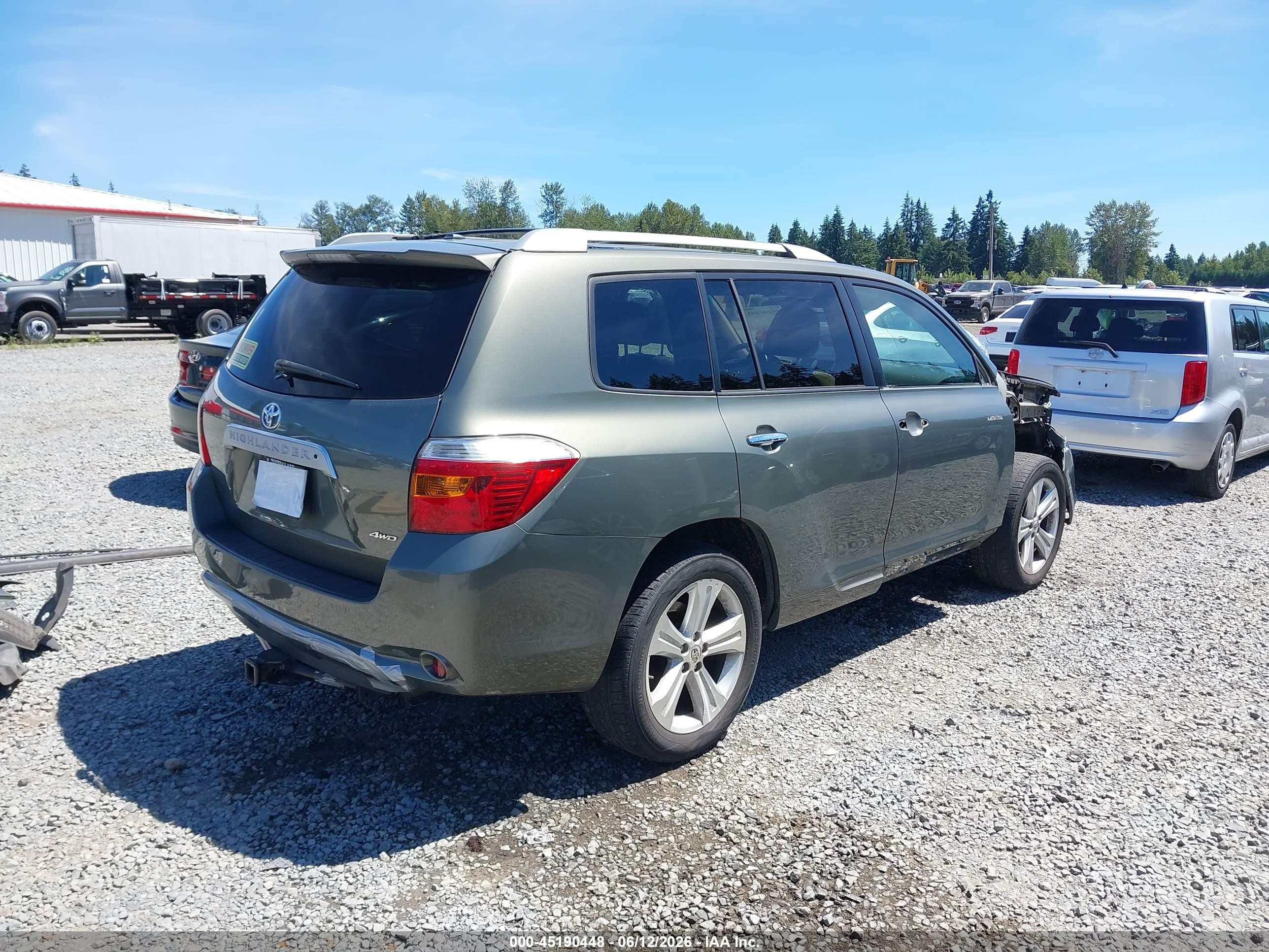 2010 Toyota Highlander Limited V6 Green vin: 5TDDK3EH6AS006783