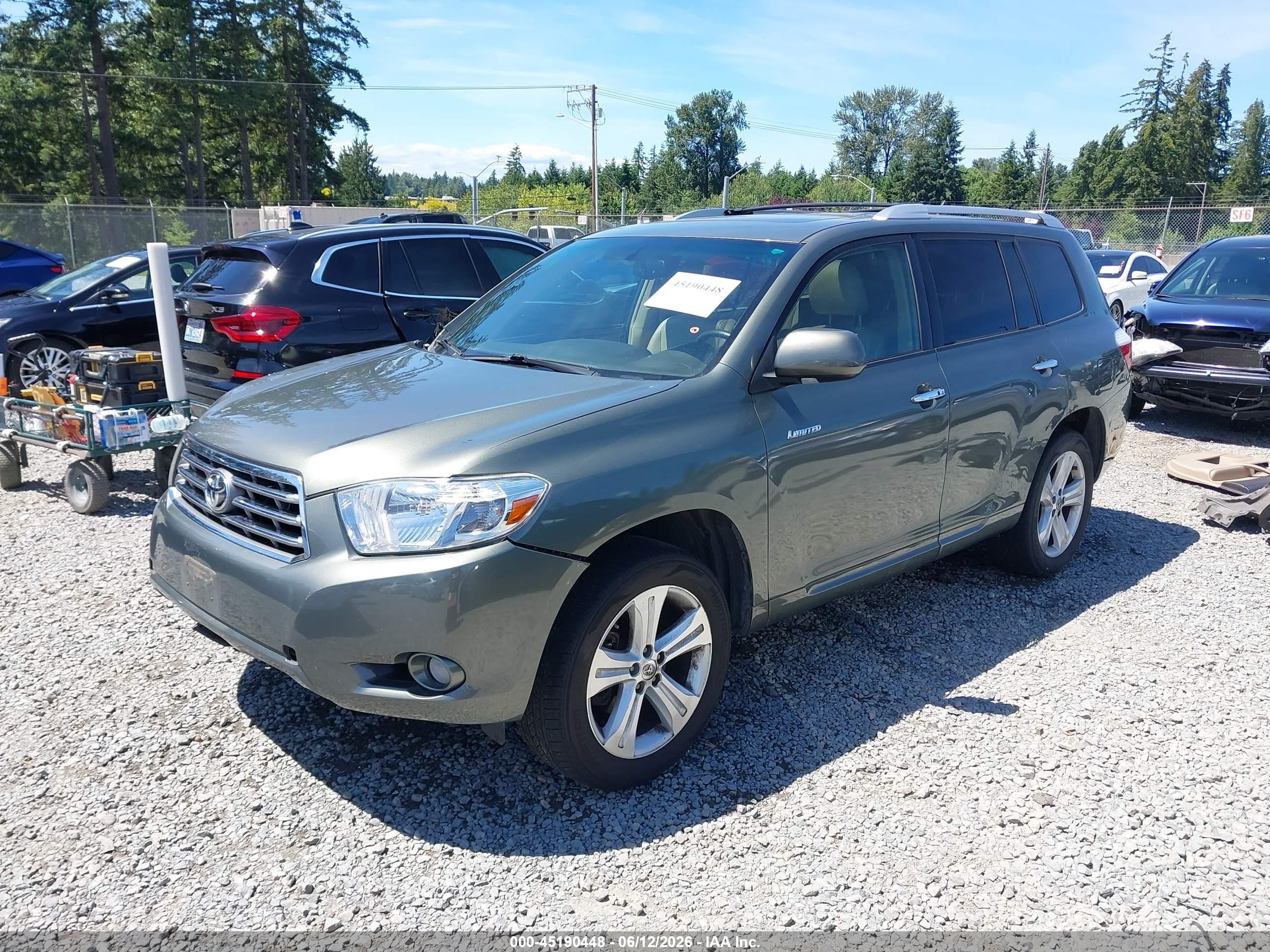 2010 Toyota Highlander Limited V6 Green vin: 5TDDK3EH6AS006783