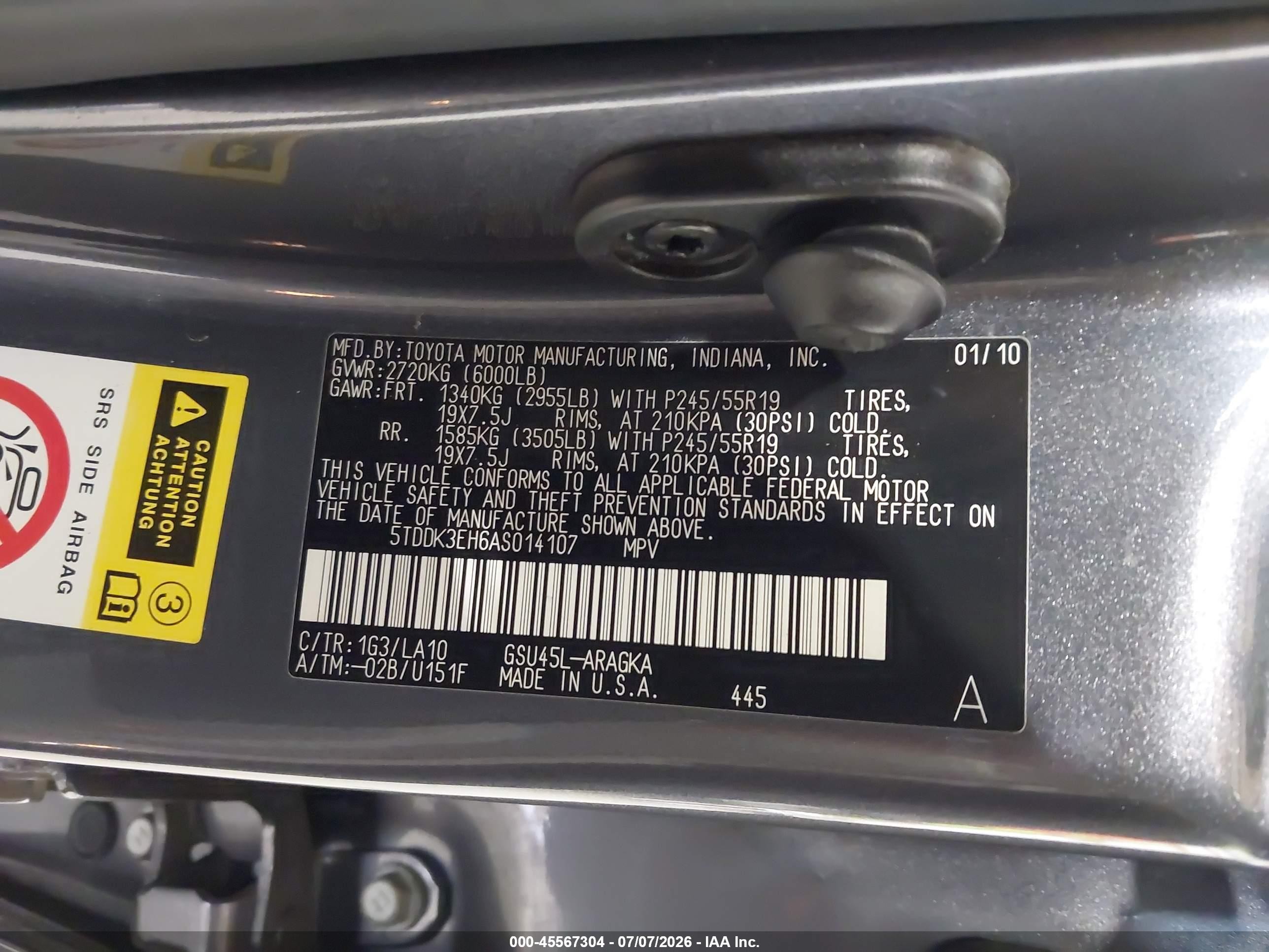 2010 Toyota Highlander Limited V6 Gray vin: 5TDDK3EH6AS014107