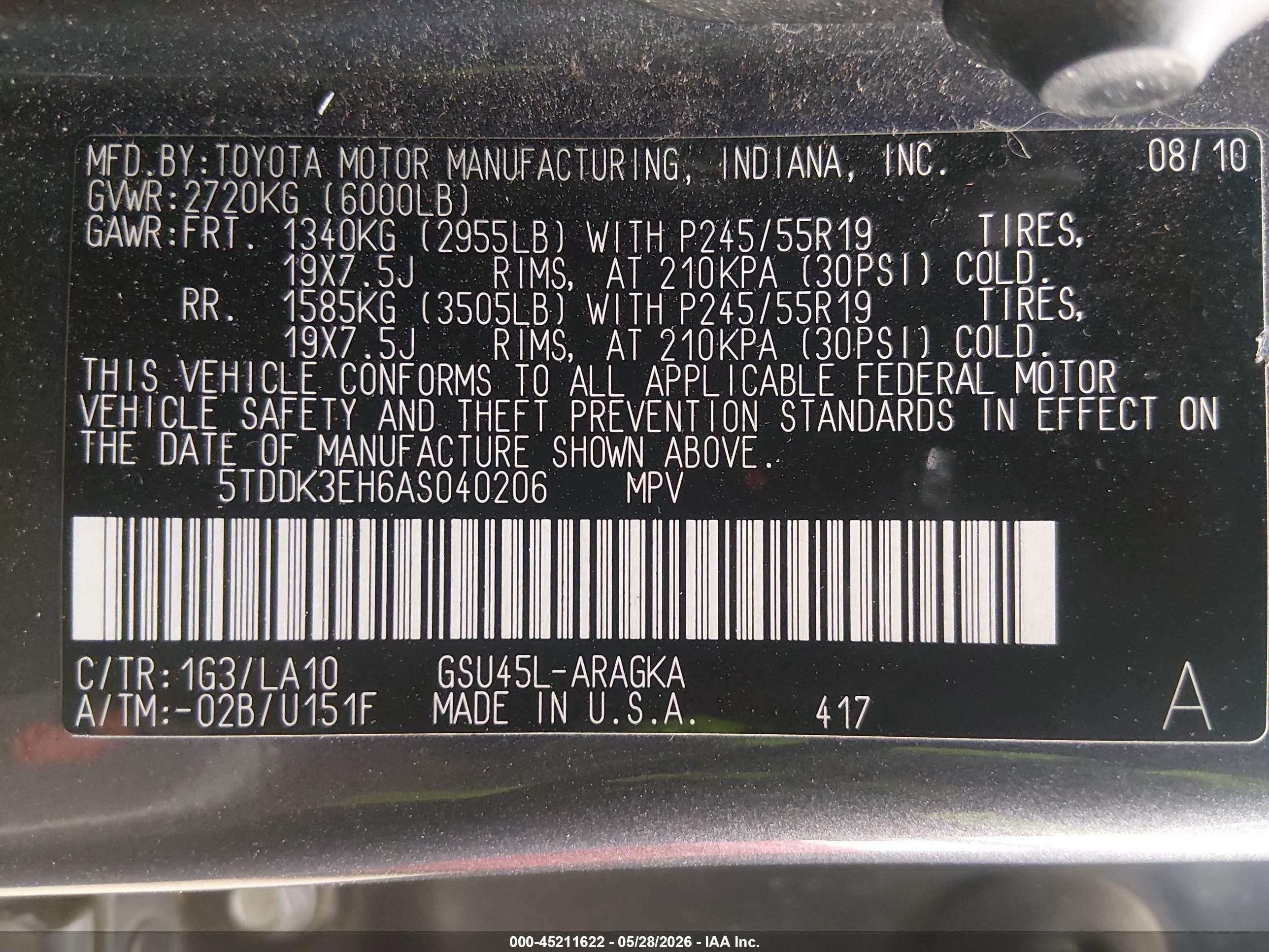 2010 Toyota Highlander Limited V6 Gray vin: 5TDDK3EH6AS040206