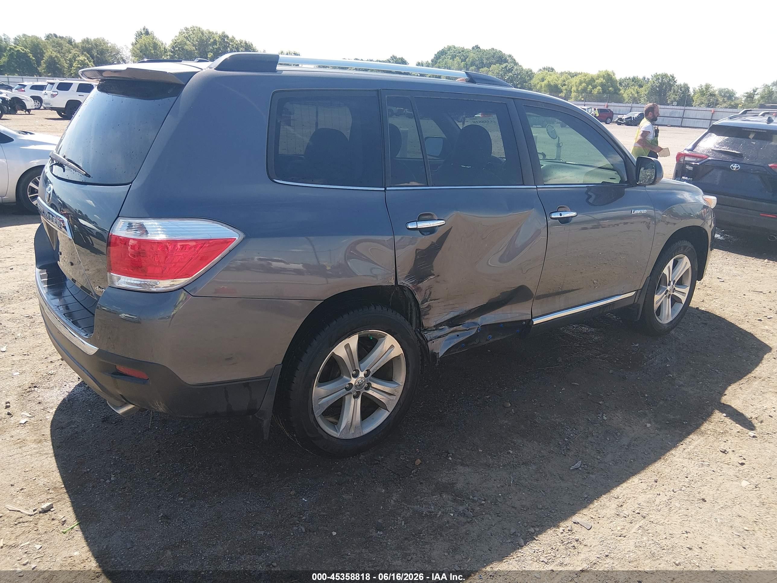 2012 Toyota Highlander Limited V6 Gray vin: 5TDDK3EH6CS102996