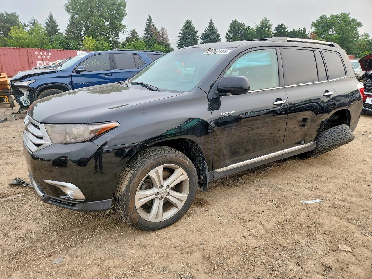 2012 Toyota Highlander Limited Black vin: 5TDDK3EH6CS136677