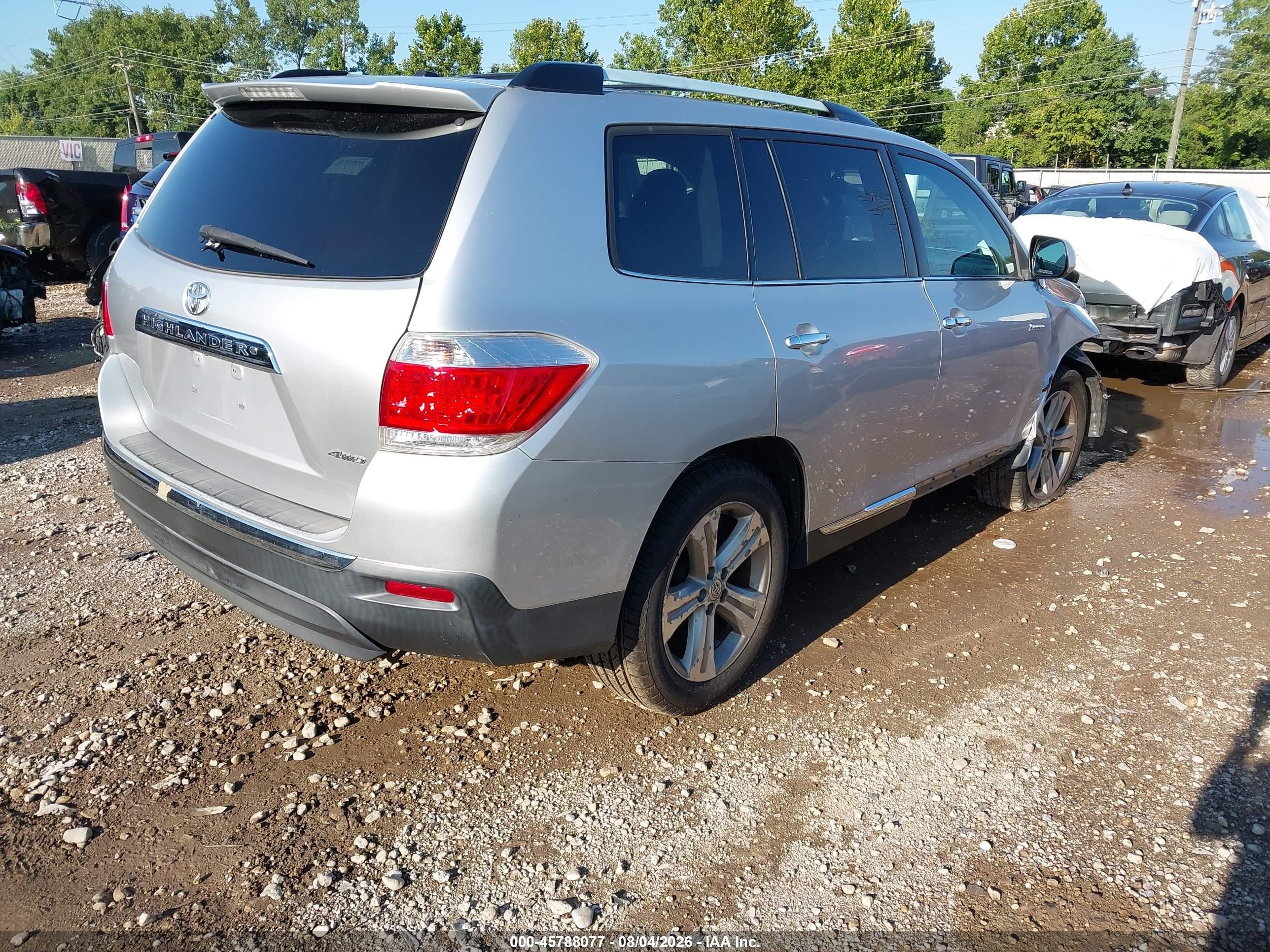 2012 Toyota Highlander Limited V6 Silver vin: 5TDDK3EH6CS136713