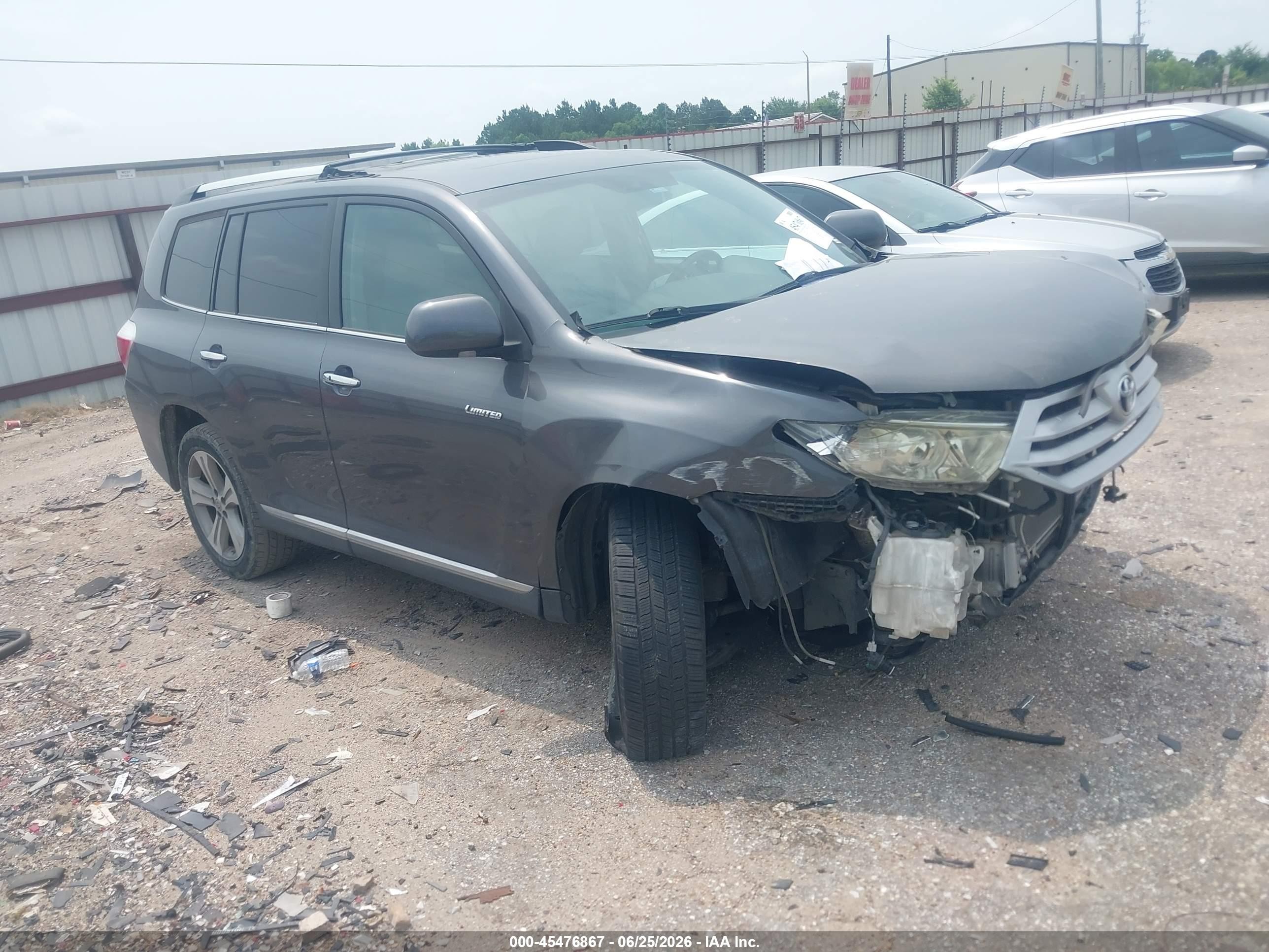 2013 Toyota Highlander Limited V6 Gray vin: 5TDDK3EH6DS195360