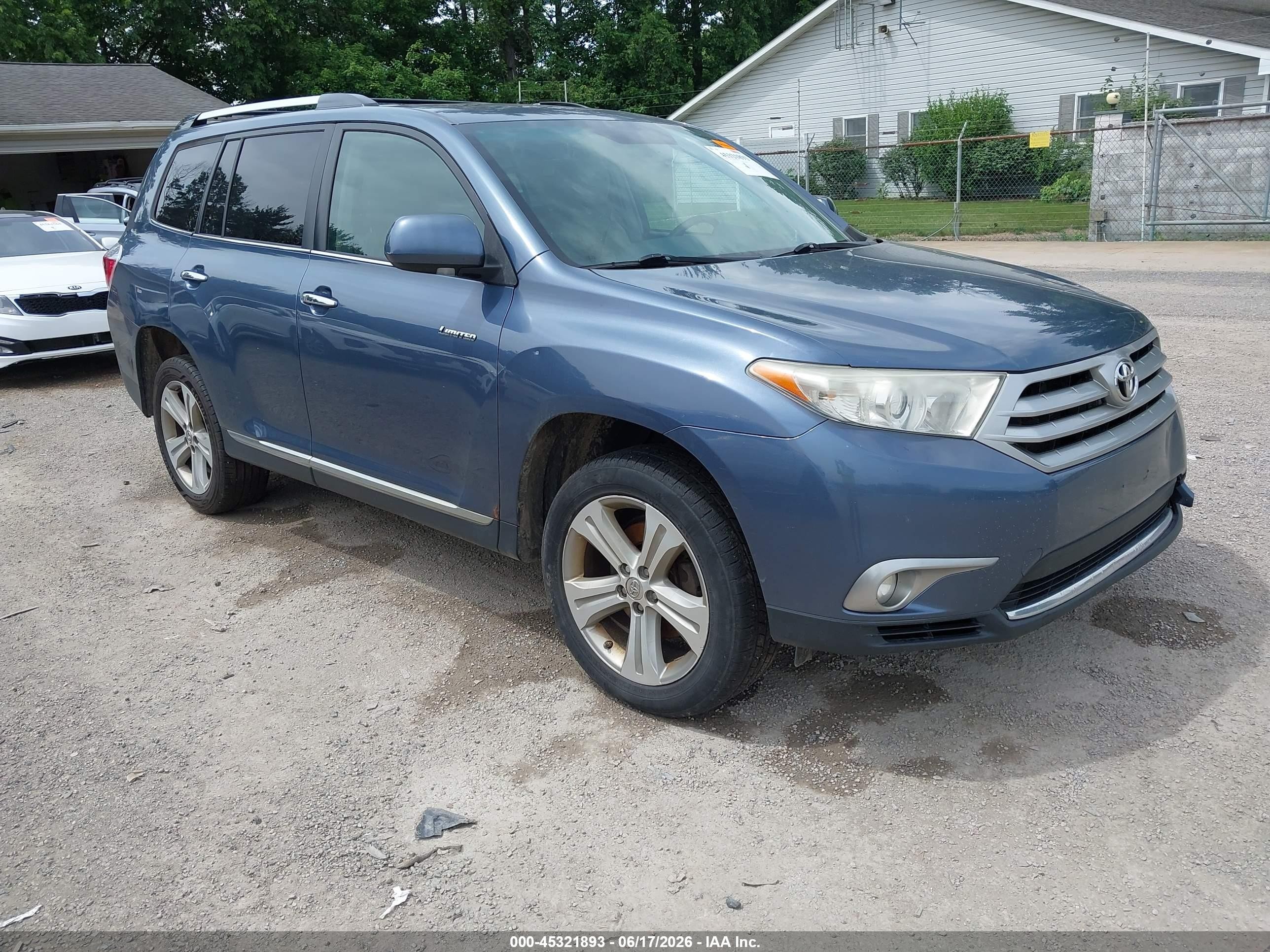2013 Toyota Highlander Limited V6 Blue vin: 5TDDK3EH6DS234948