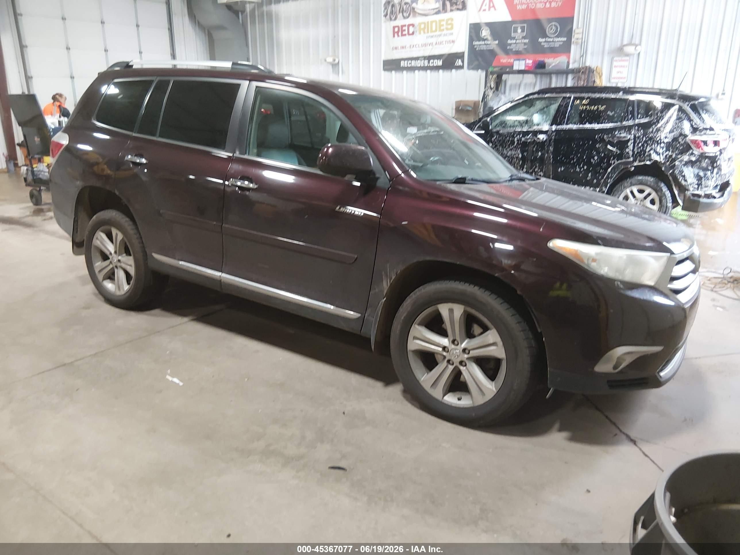 2012 Toyota Highlander Limited V6 Purple vin: 5TDDK3EH7CS094570